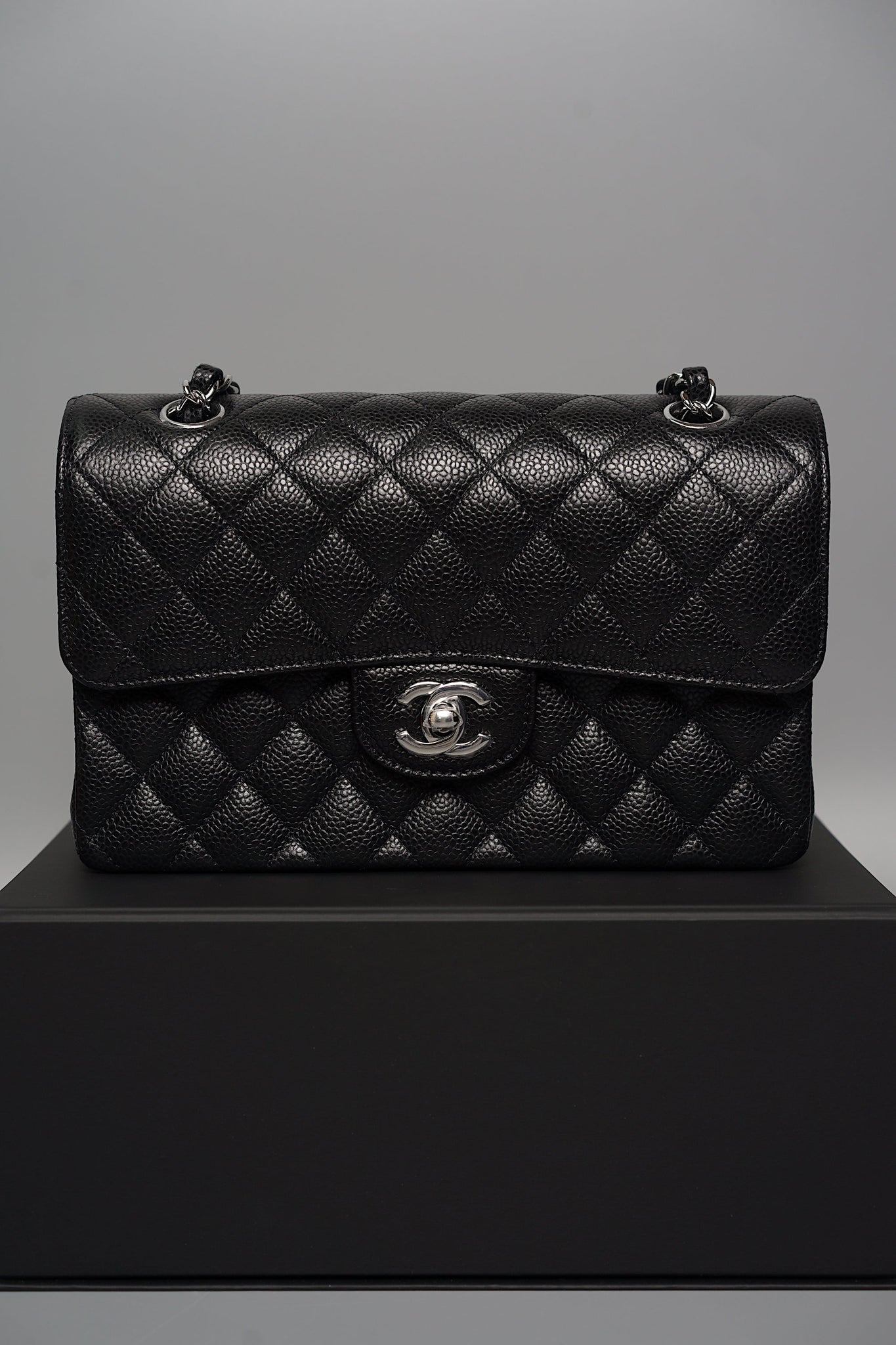 Chanel Small Double Flap in Black Caviar Shw (Brand New)