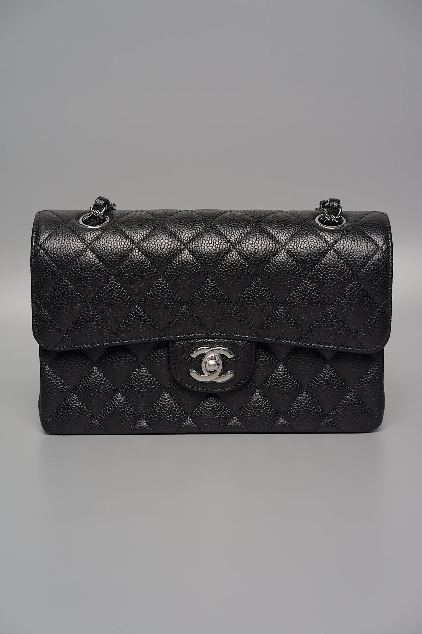 Chanel Small Double Flap in Black Caviar Shw (Brand New)