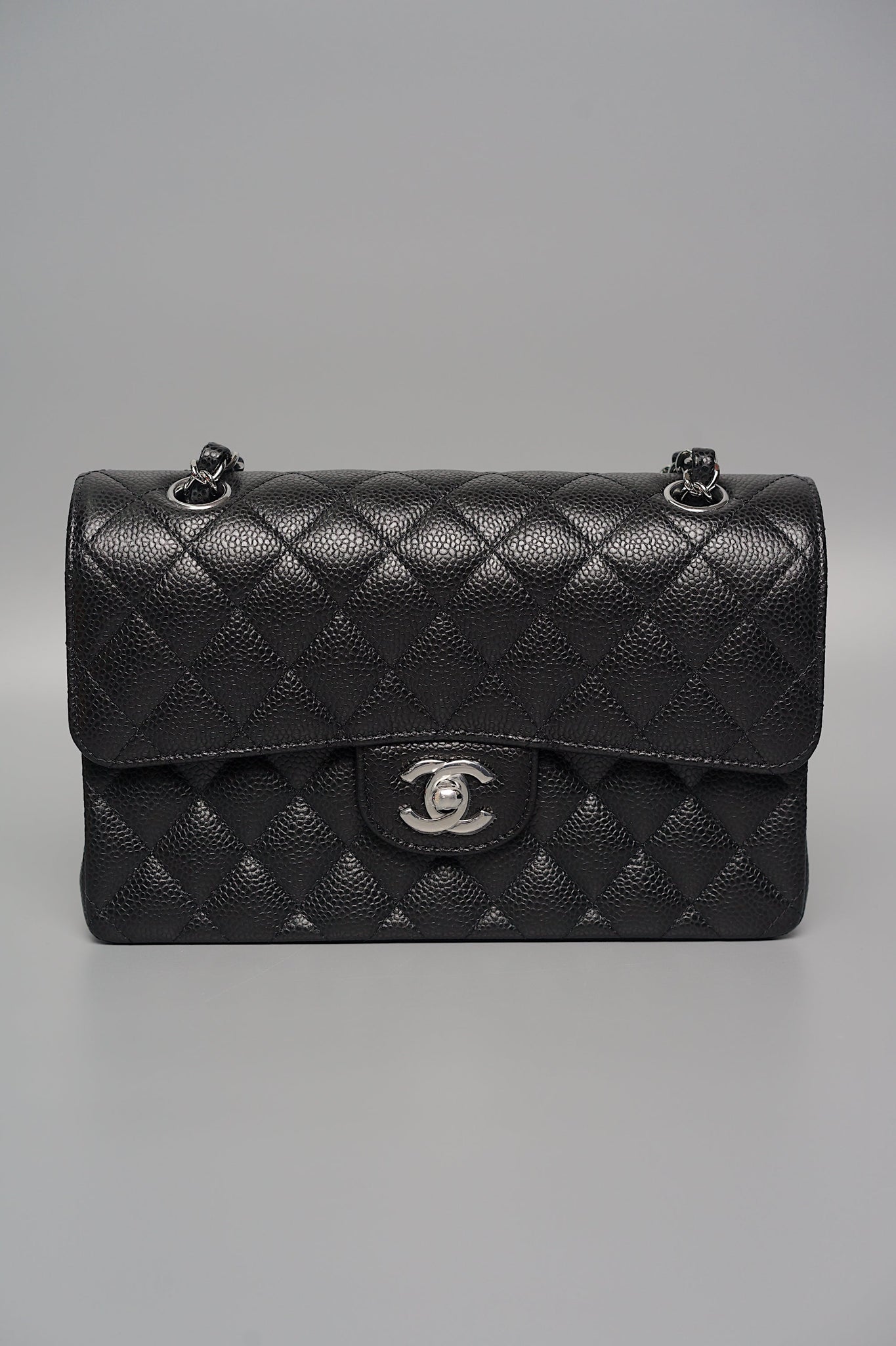 Chanel Small Double Flap in Black Caviar Shw (Brand New)