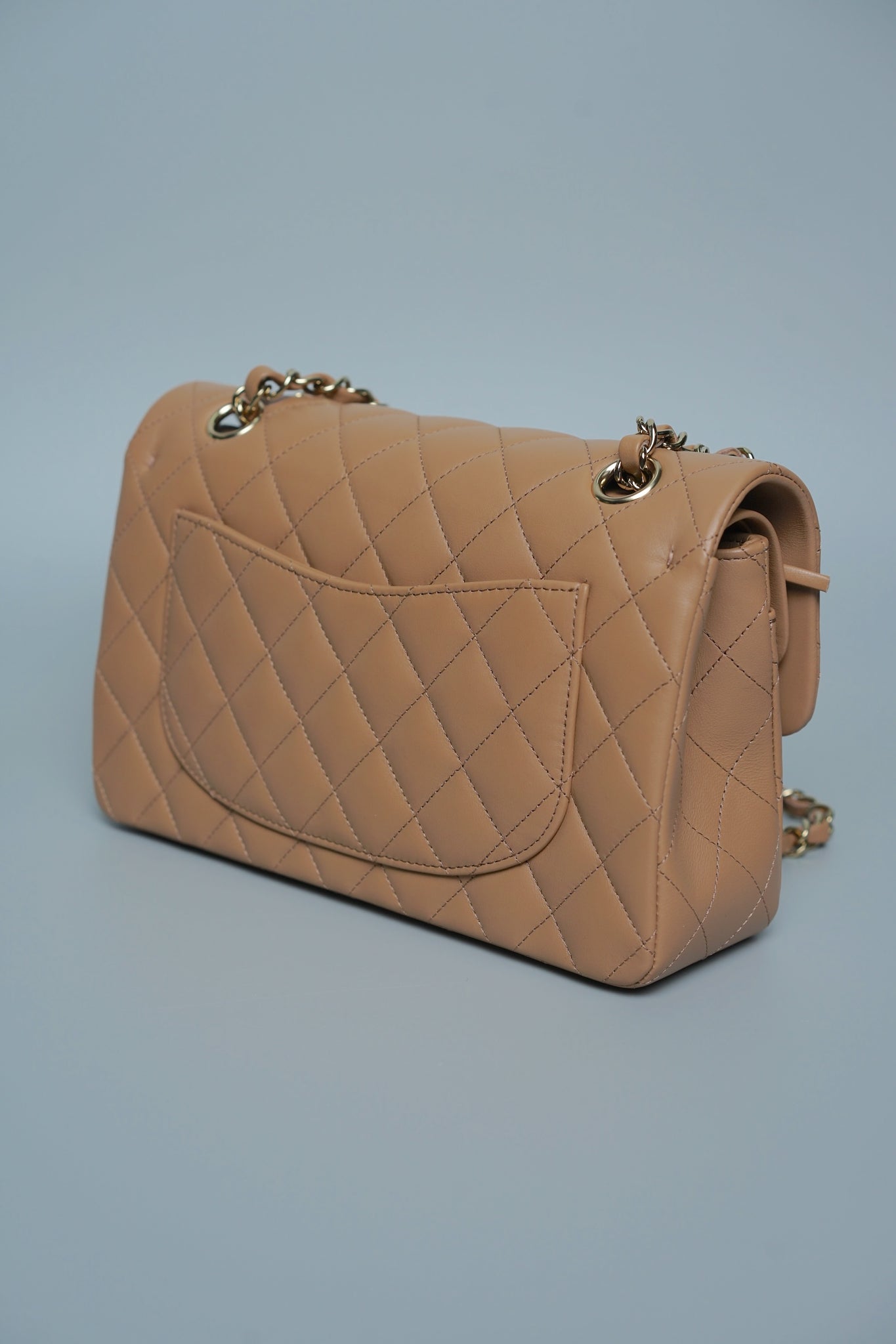 Chanel Small Classic Double Flap in Beige Lambskin Lghw (Brand New)