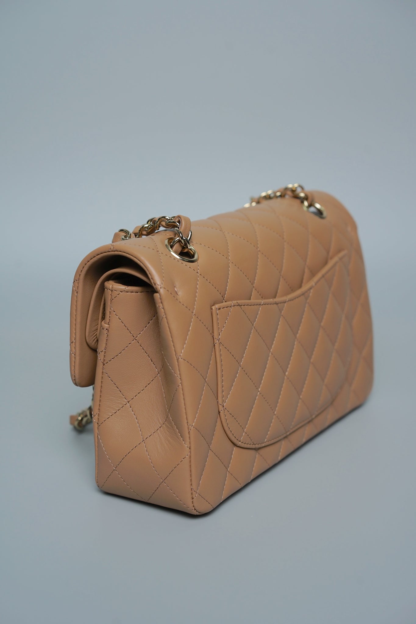 Chanel Small Classic Double Flap in Beige Lambskin Lghw (Brand New)