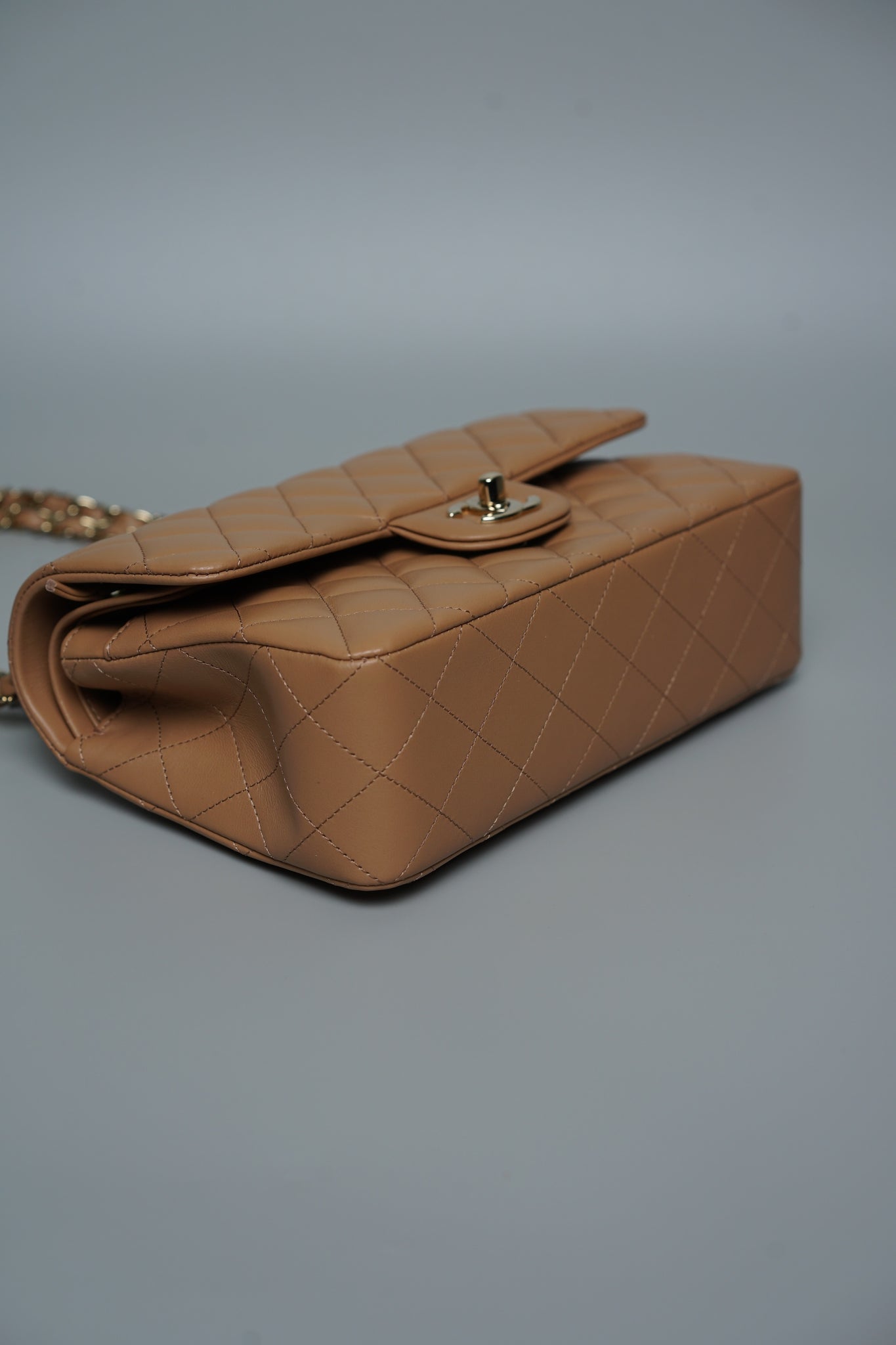 Chanel Small Classic Double Flap in Beige Lambskin Lghw (Brand New)