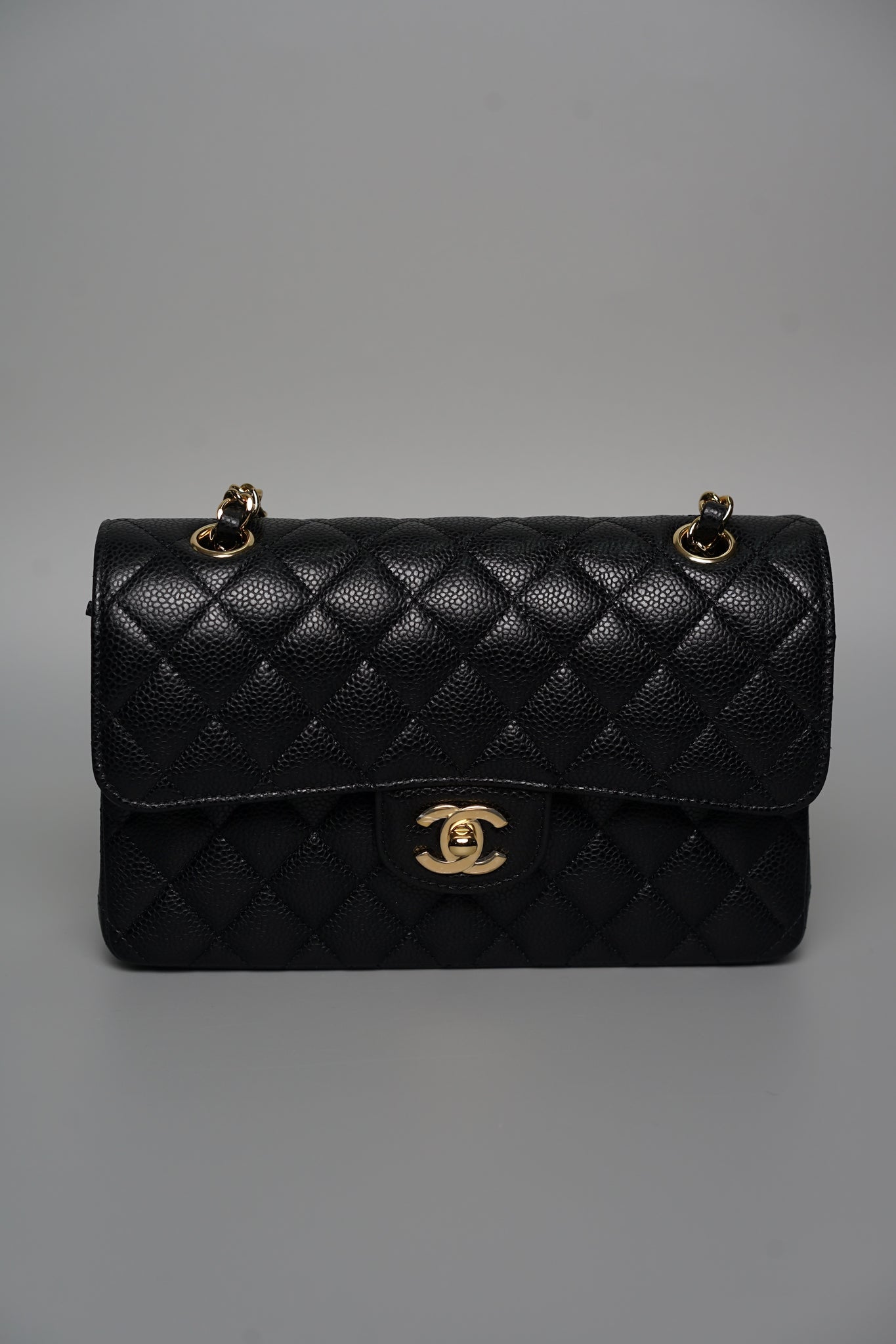 Chanel Small Classic Double Flap in Black Caviar Ghw (Brand New)