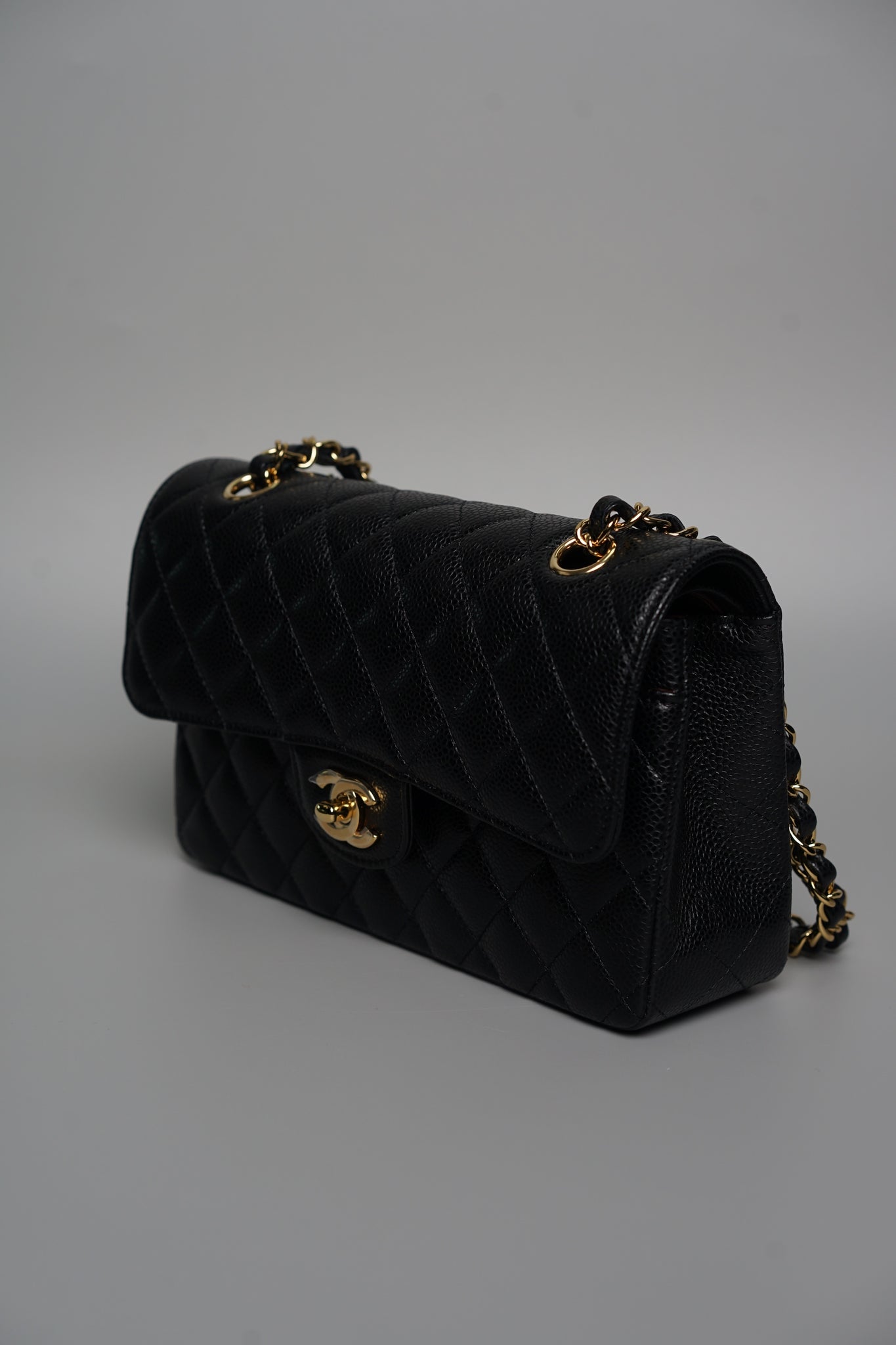 Chanel Small Classic Double Flap in Black Caviar Ghw (Brand New)