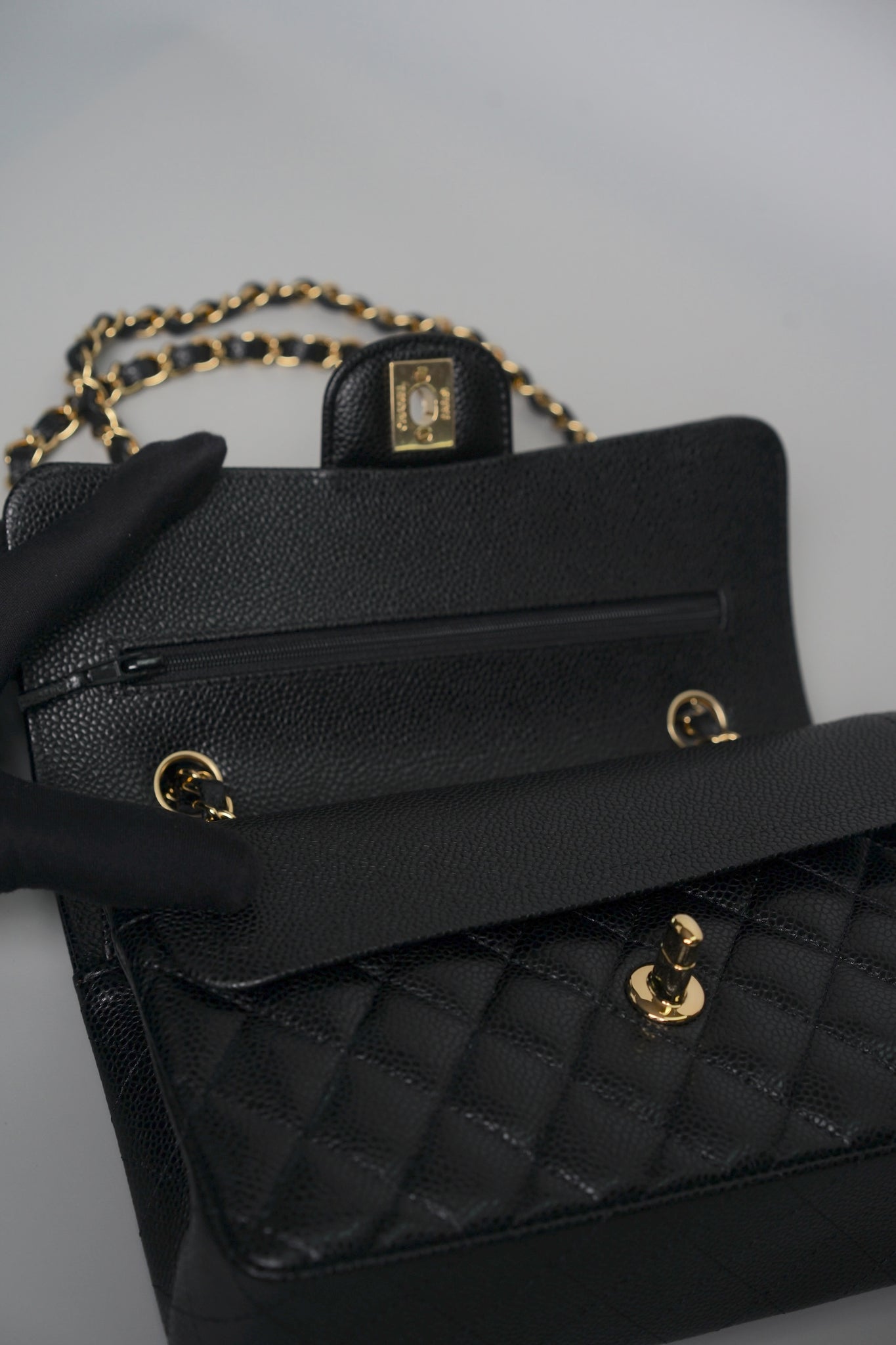 Chanel Small Classic Double Flap in Black Caviar Ghw (Brand New)