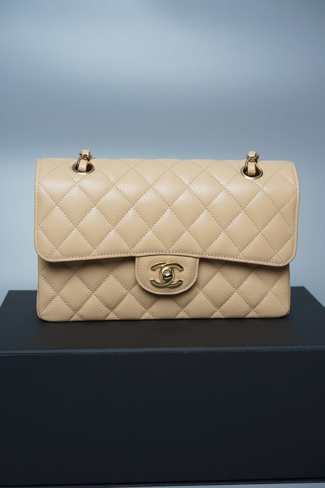 Chanel Classic Double Flap Small Caviar in Beige Ghw (Brand New)