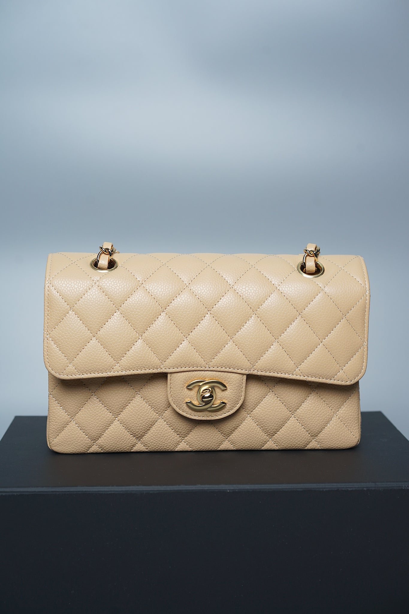 Chanel Classic Double Flap Small Caviar in Beige Ghw (Brand New)
