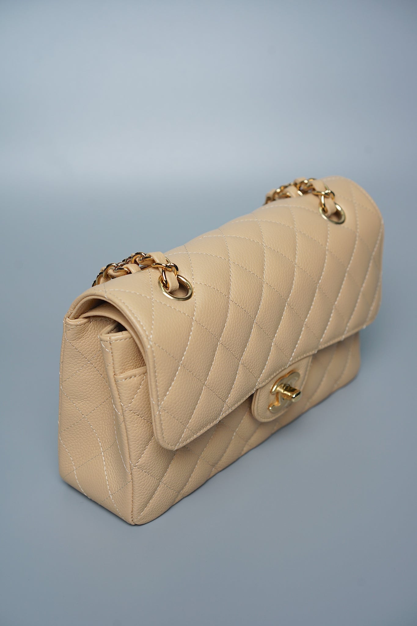 Chanel Classic Double Flap Small Caviar in Beige Ghw (Brand New)