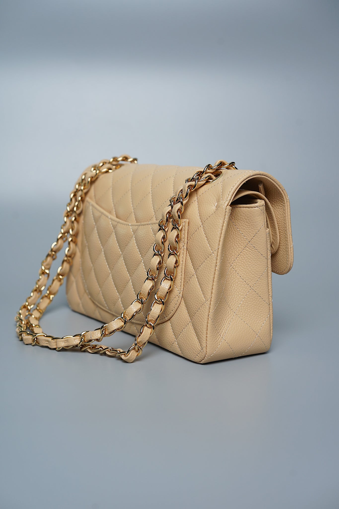Chanel Classic Double Flap Small Caviar in Beige Ghw (Brand New)