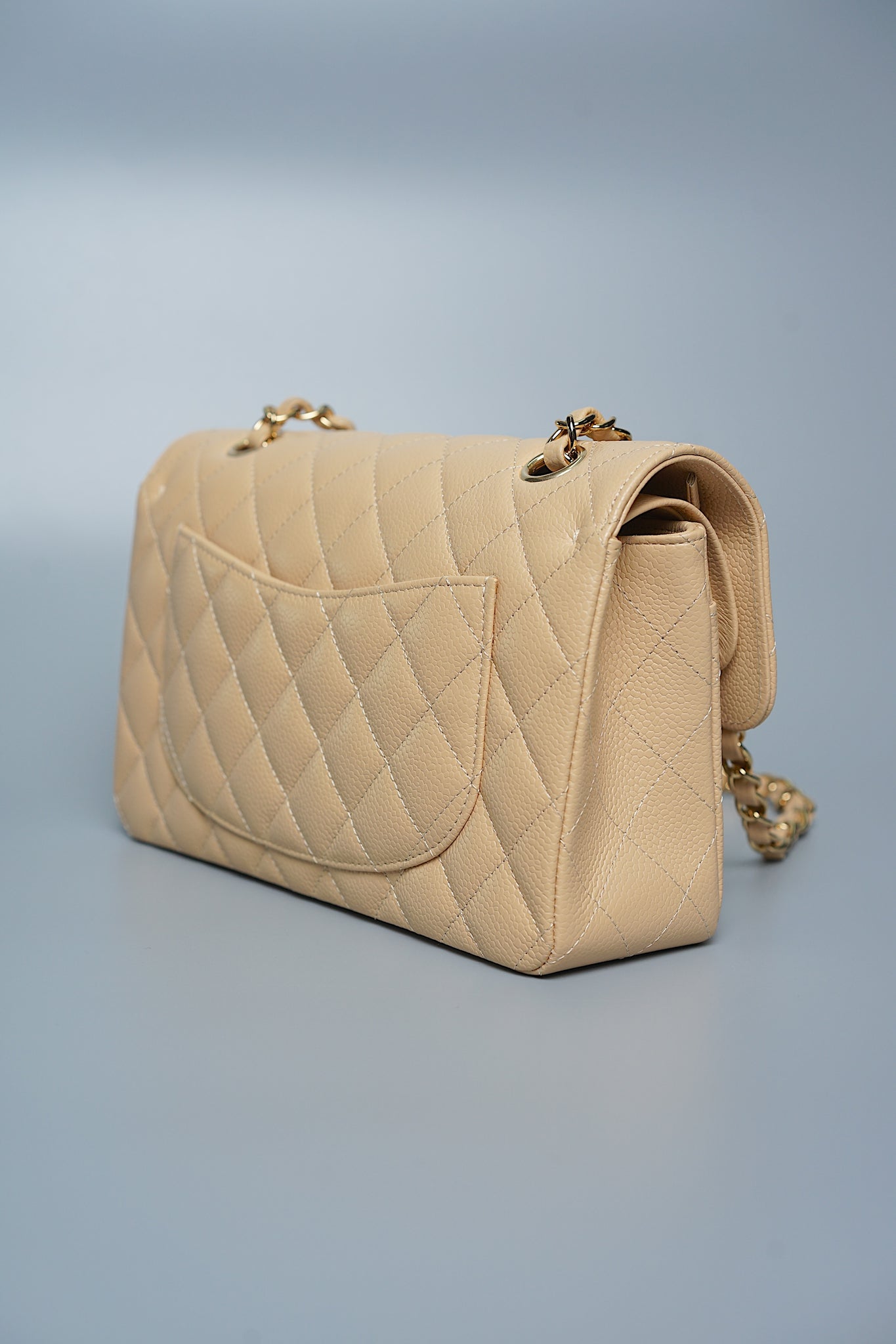 Chanel Classic Double Flap Small Caviar in Beige Ghw (Brand New)