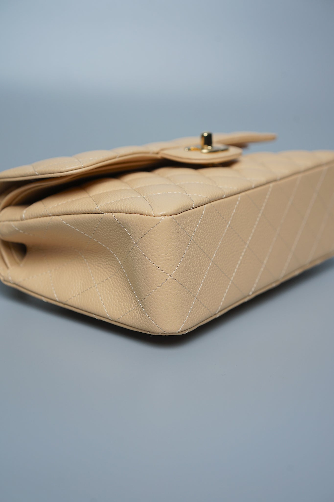 Chanel Classic Double Flap Small Caviar in Beige Ghw (Brand New)