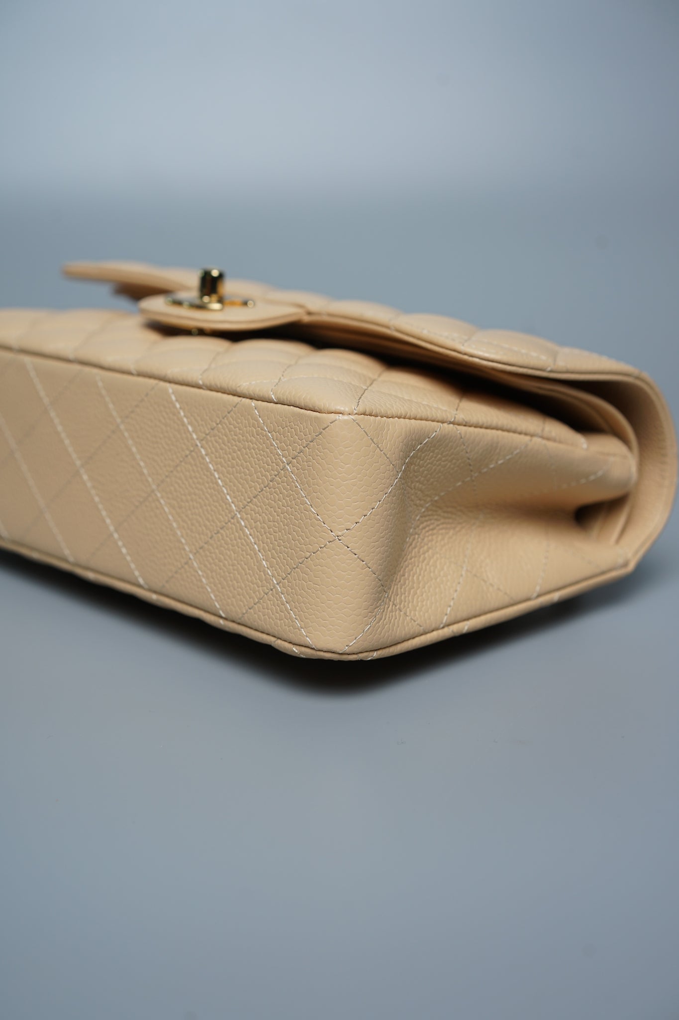 Chanel Classic Double Flap Small Caviar in Beige Ghw (Brand New)