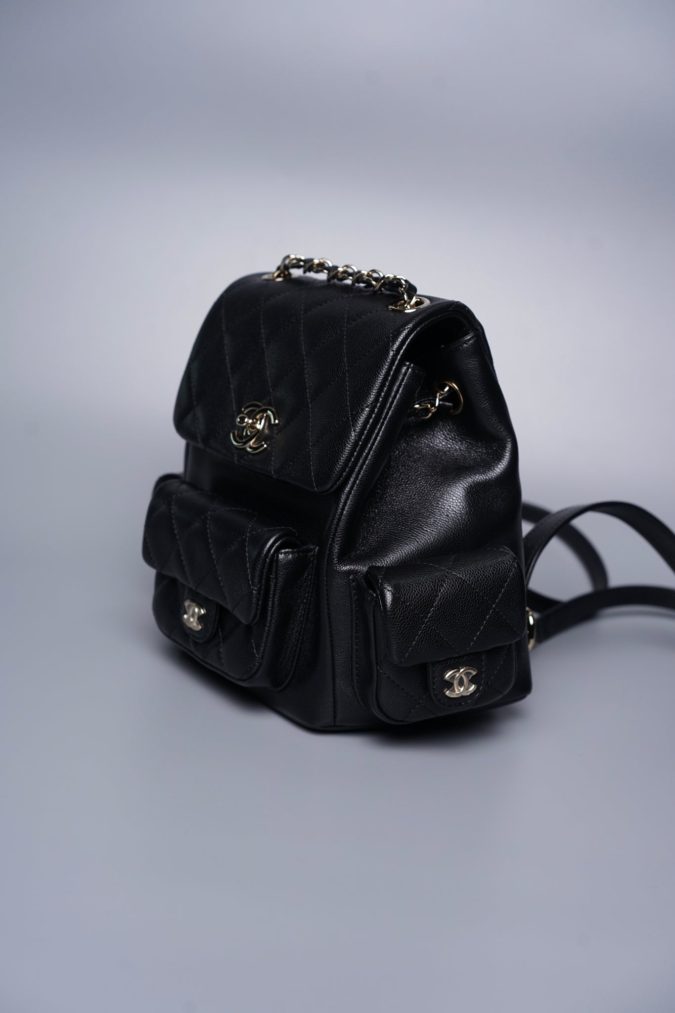 Chanel 23K Duma Backpack in Black Caviar Lghw (Brand New)