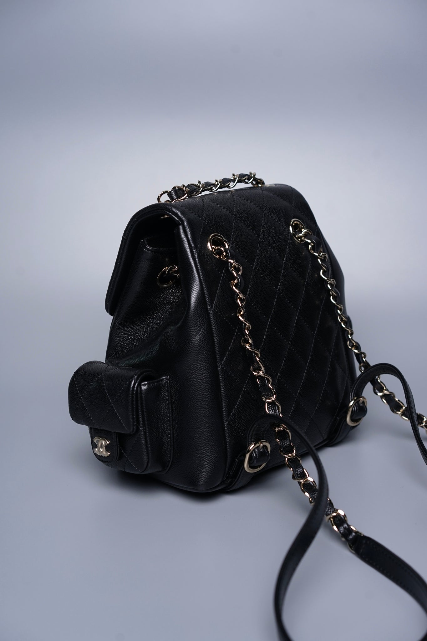 Chanel 23K Duma Backpack in Black Caviar Lghw (Brand New)