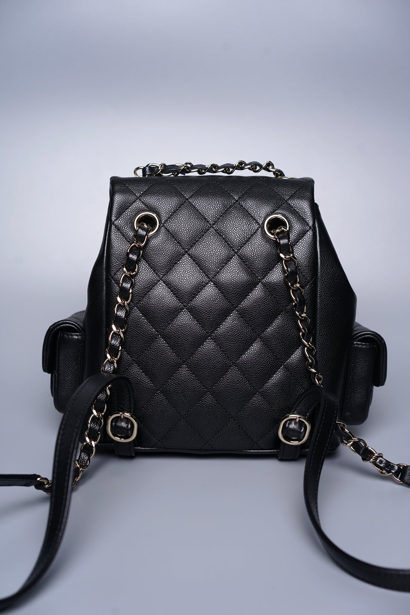 Chanel 23K Duma Backpack in Black Caviar Lghw (Brand New)