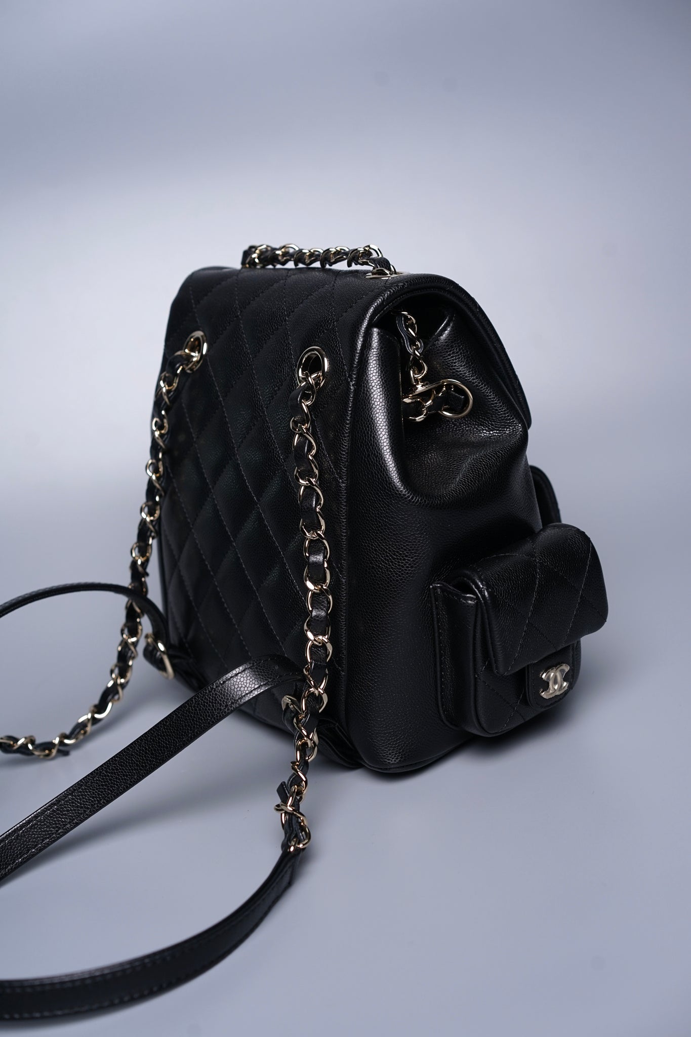 Chanel 23K Duma Backpack in Black Caviar Lghw (Brand New)