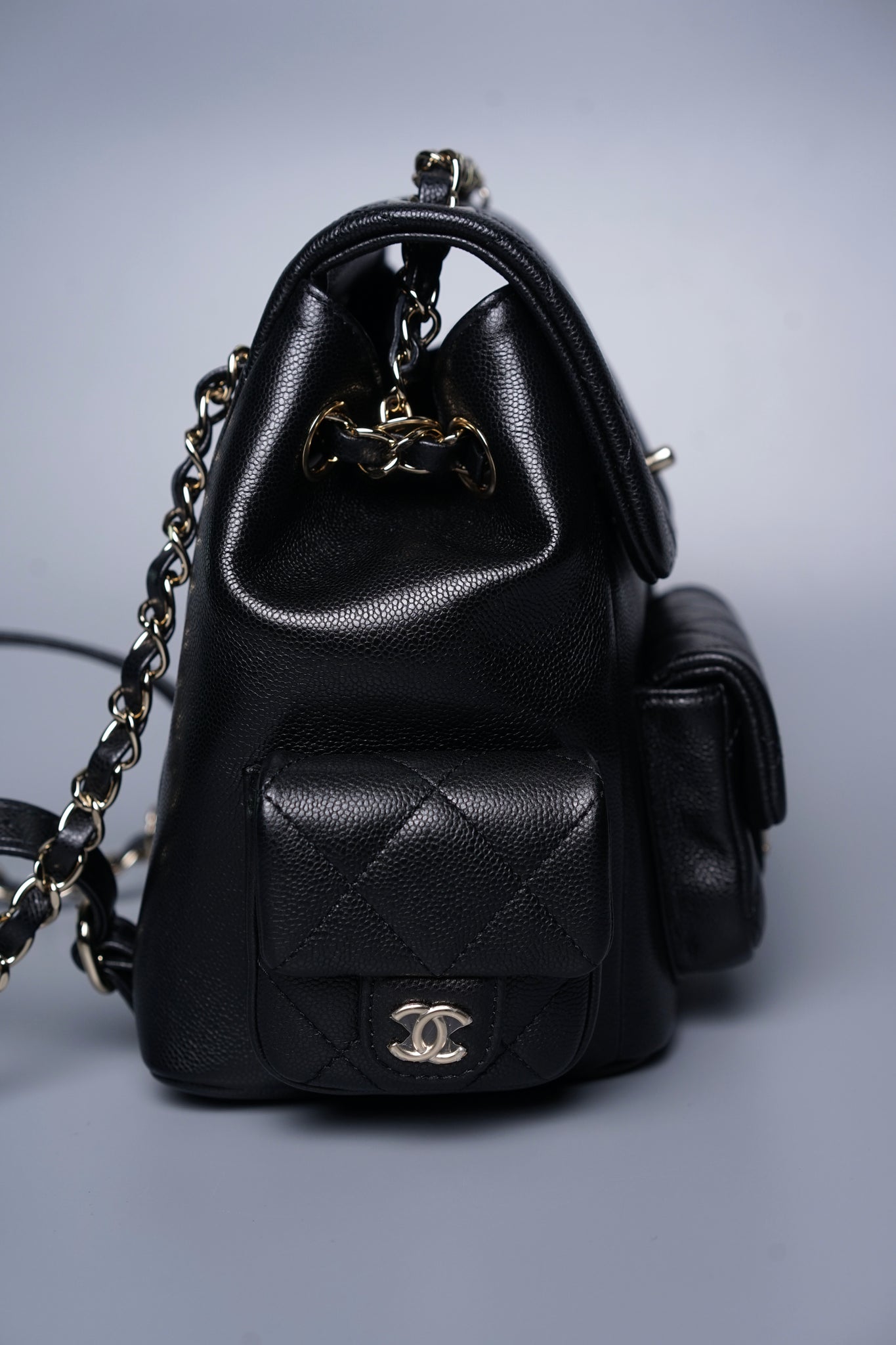 Chanel 23K Duma Backpack in Black Caviar Lghw (Brand New)