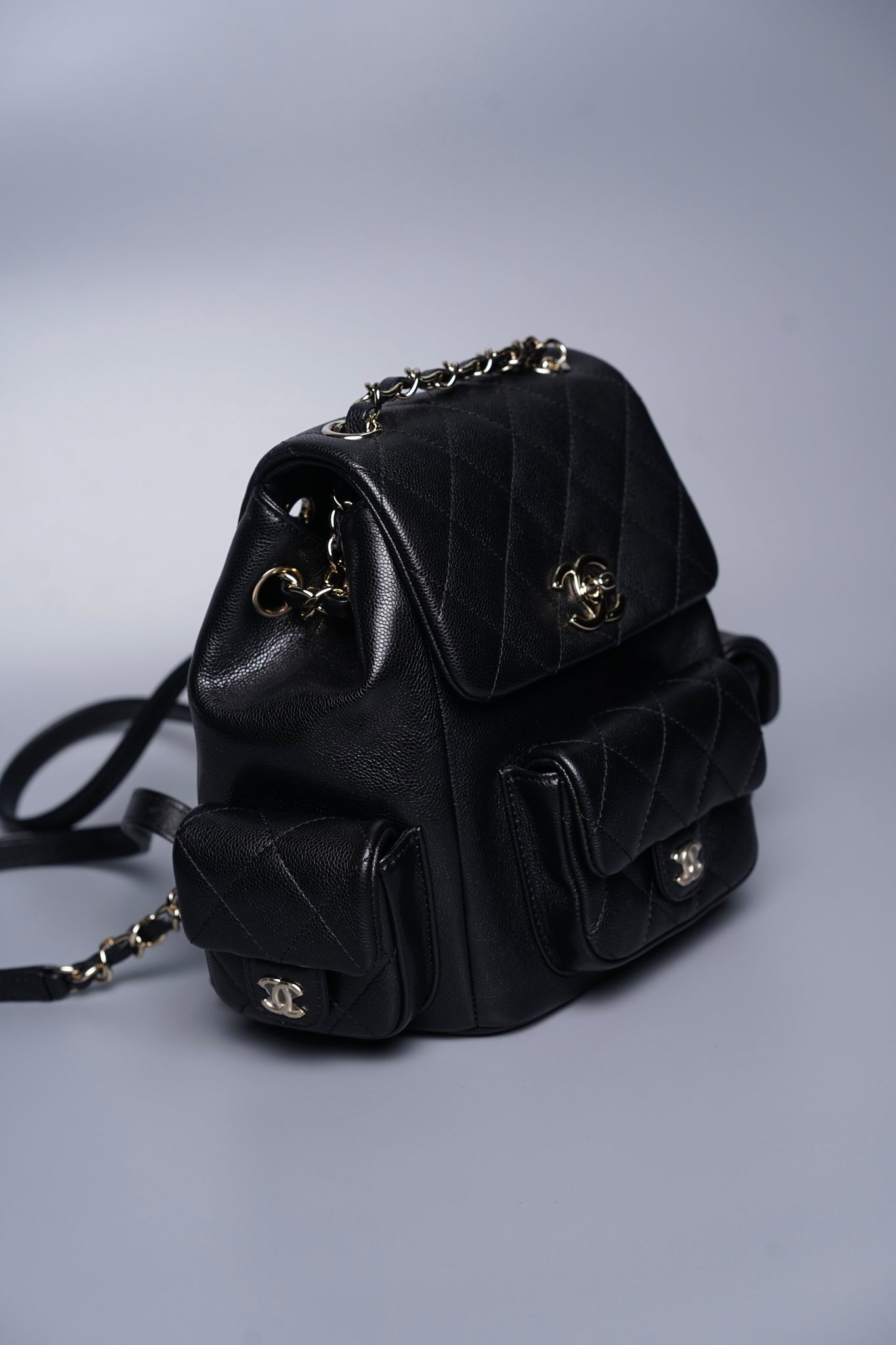 Chanel 23K Duma Backpack in Black Caviar Lghw (Brand New)