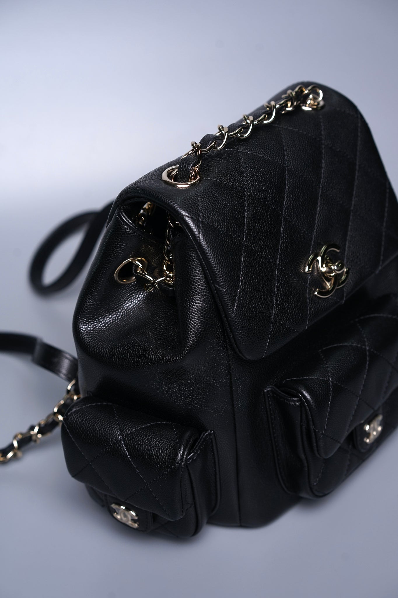Chanel 23K Duma Backpack in Black Caviar Lghw (Brand New)