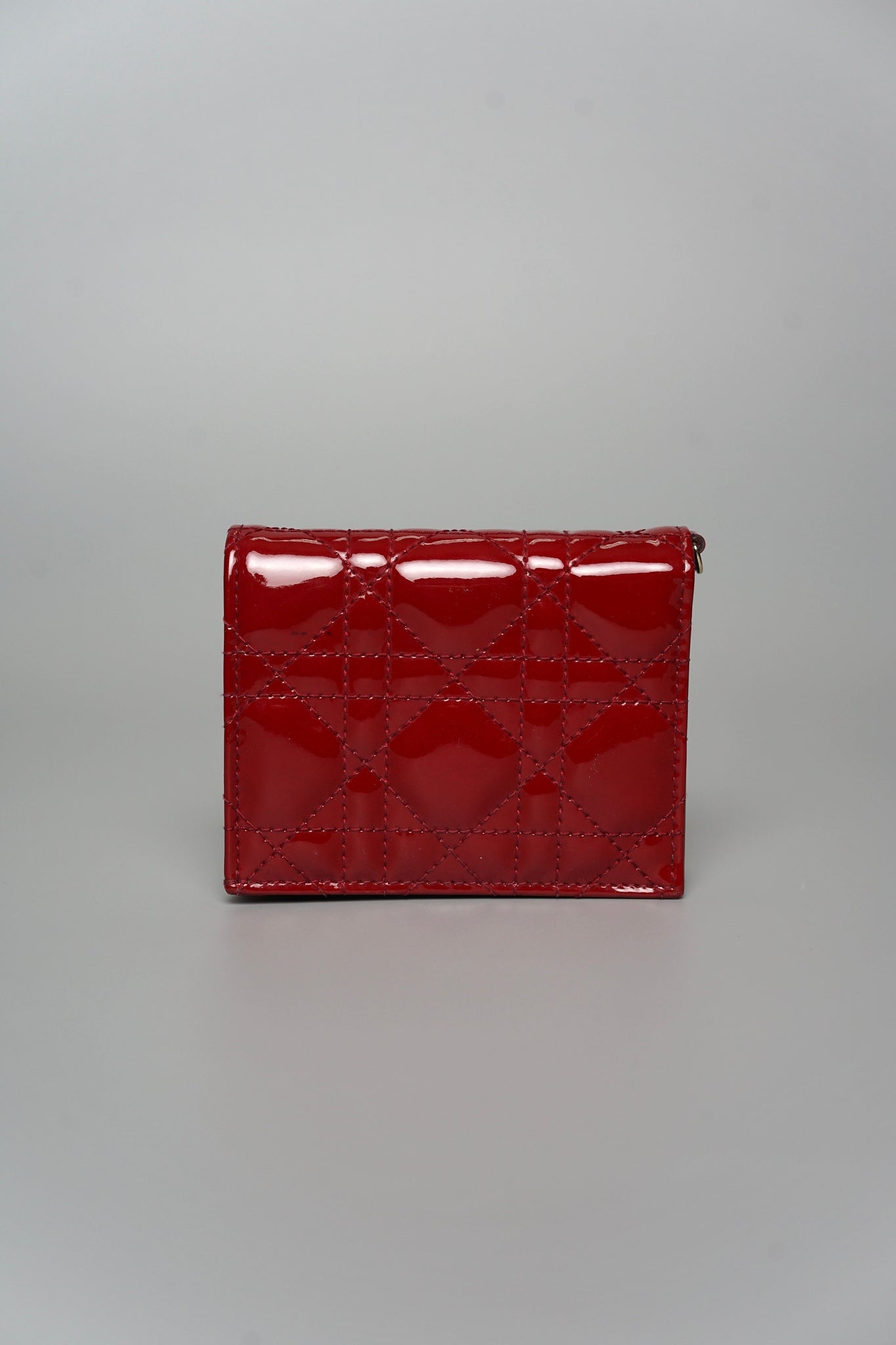 Mini Lady Dior Wallet in Red Ghw