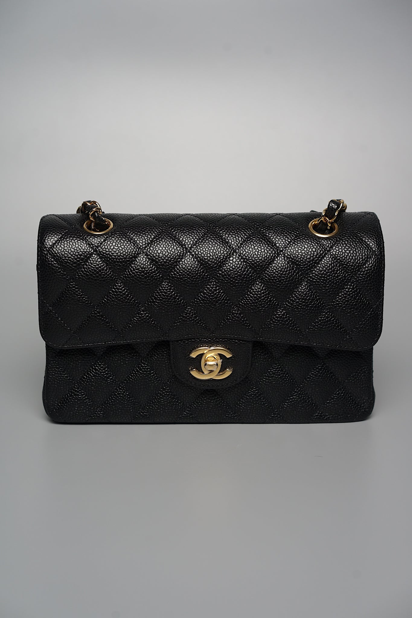 Chanel Small Classic Double Flap in Black Caviar Ghw (Brand New)