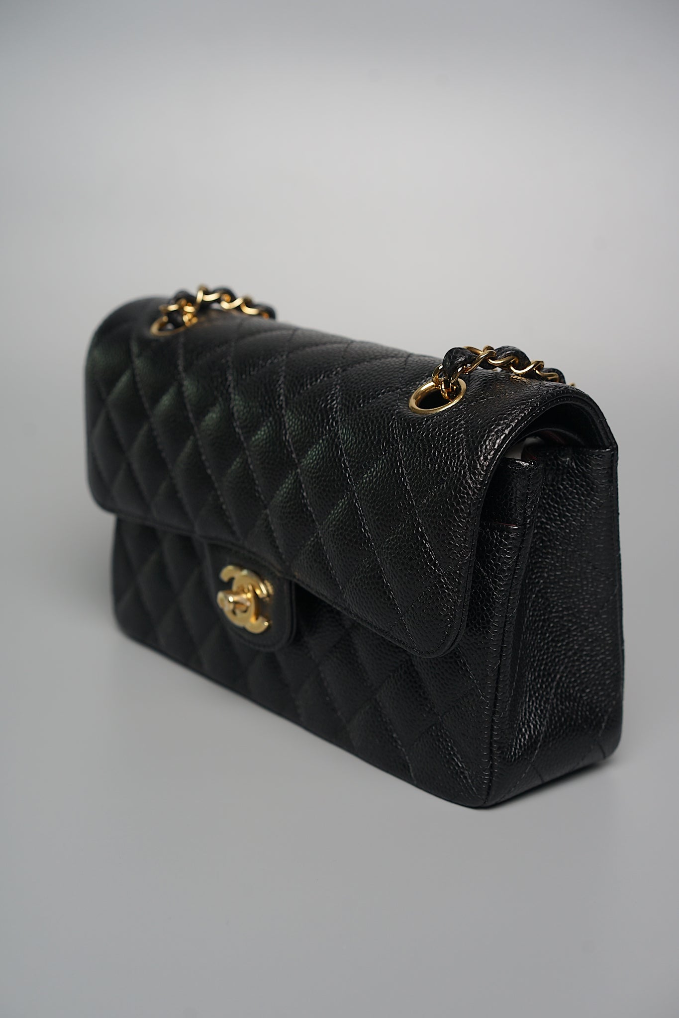 Chanel Small Classic Double Flap in Black Caviar Ghw (Brand New)