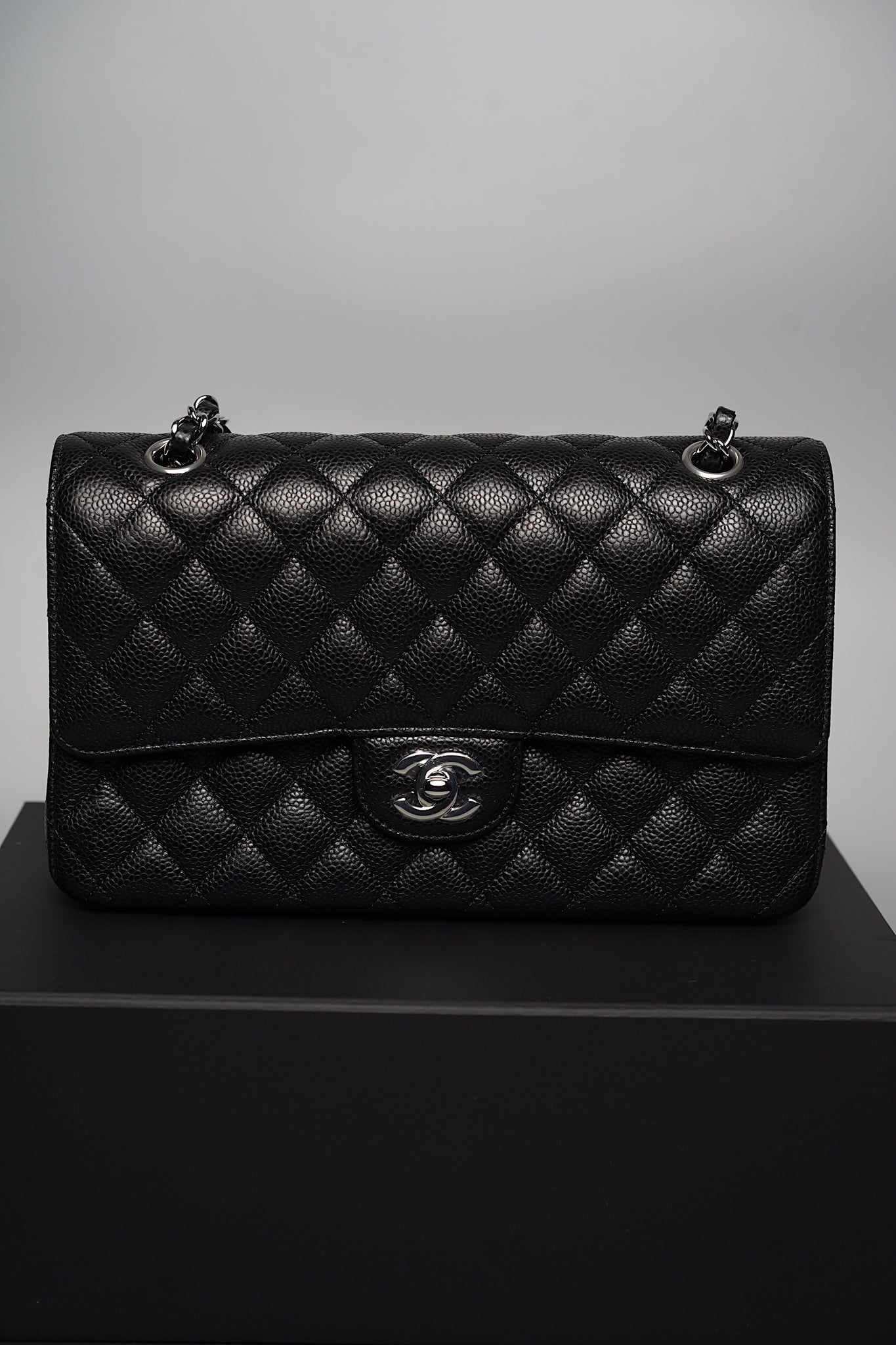 Chanel Medium Classic Double Flap in Black Caviar Shw (Brand New)
