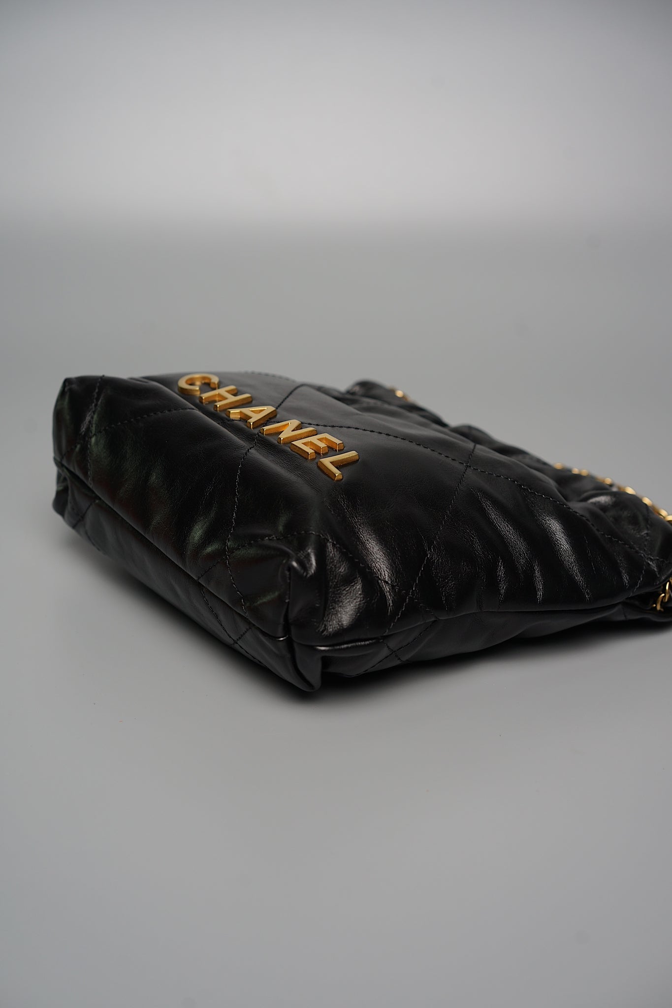 Chanel 22 Mini in Black Shiny Calfskin Ghw