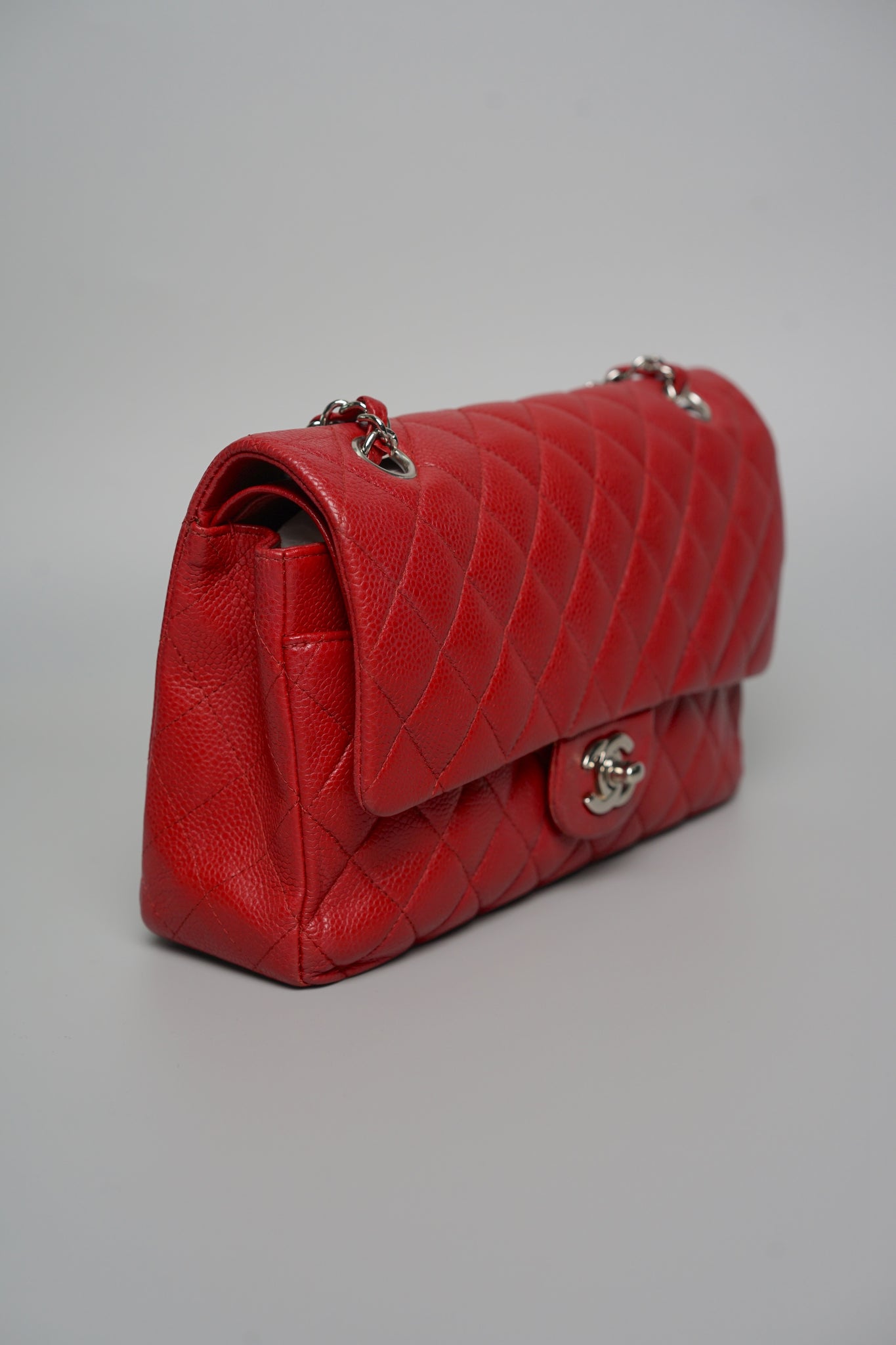 Chanel Medium Classic Double Flap in Red Caviar Shw