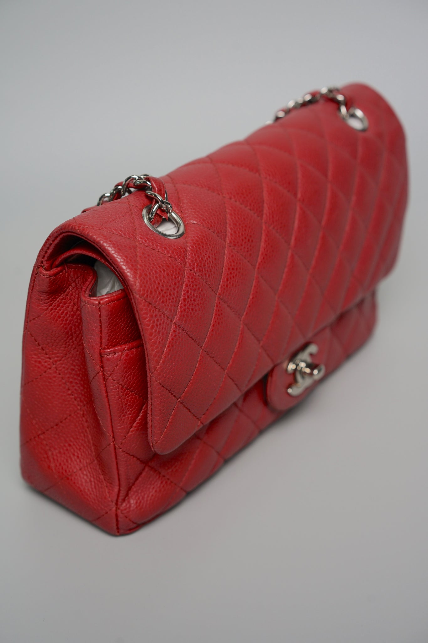 Chanel Medium Classic Double Flap in Red Caviar Shw