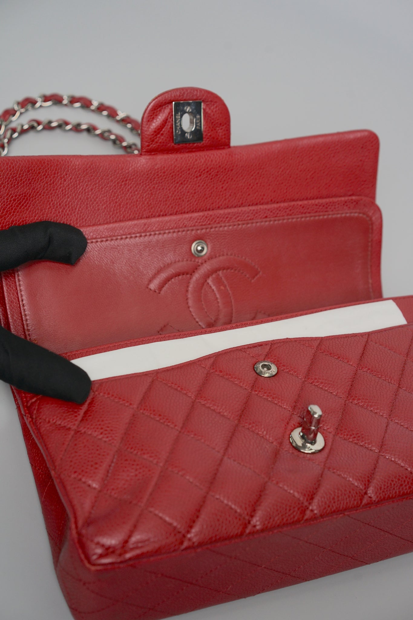 Chanel Medium Classic Double Flap in Red Caviar Shw