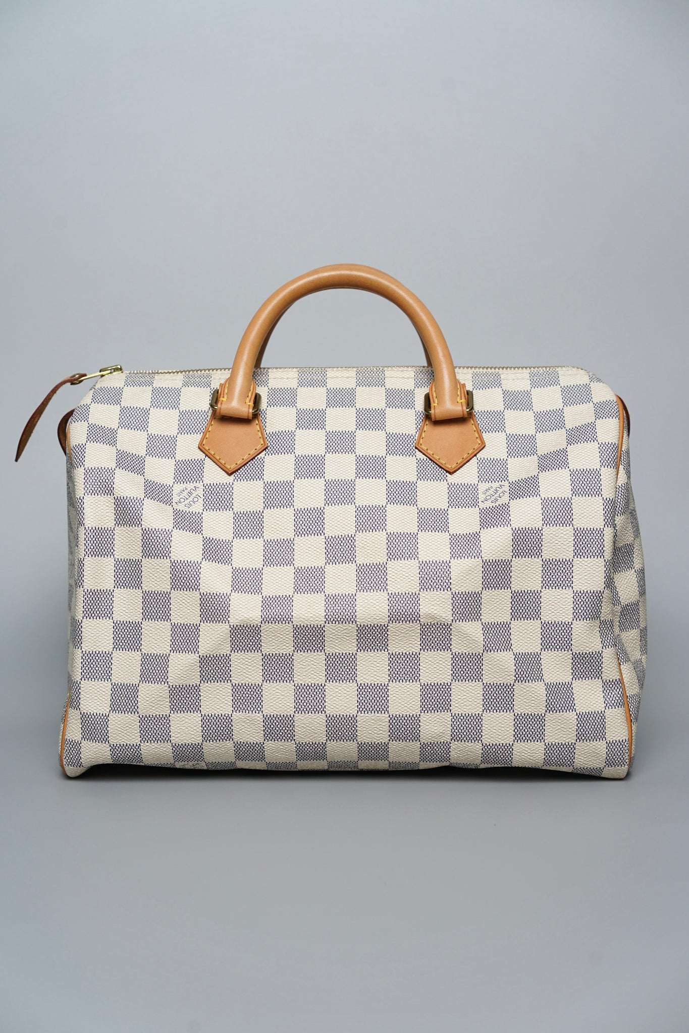 LV Speedy 30 Top Handle Bag in White Damier