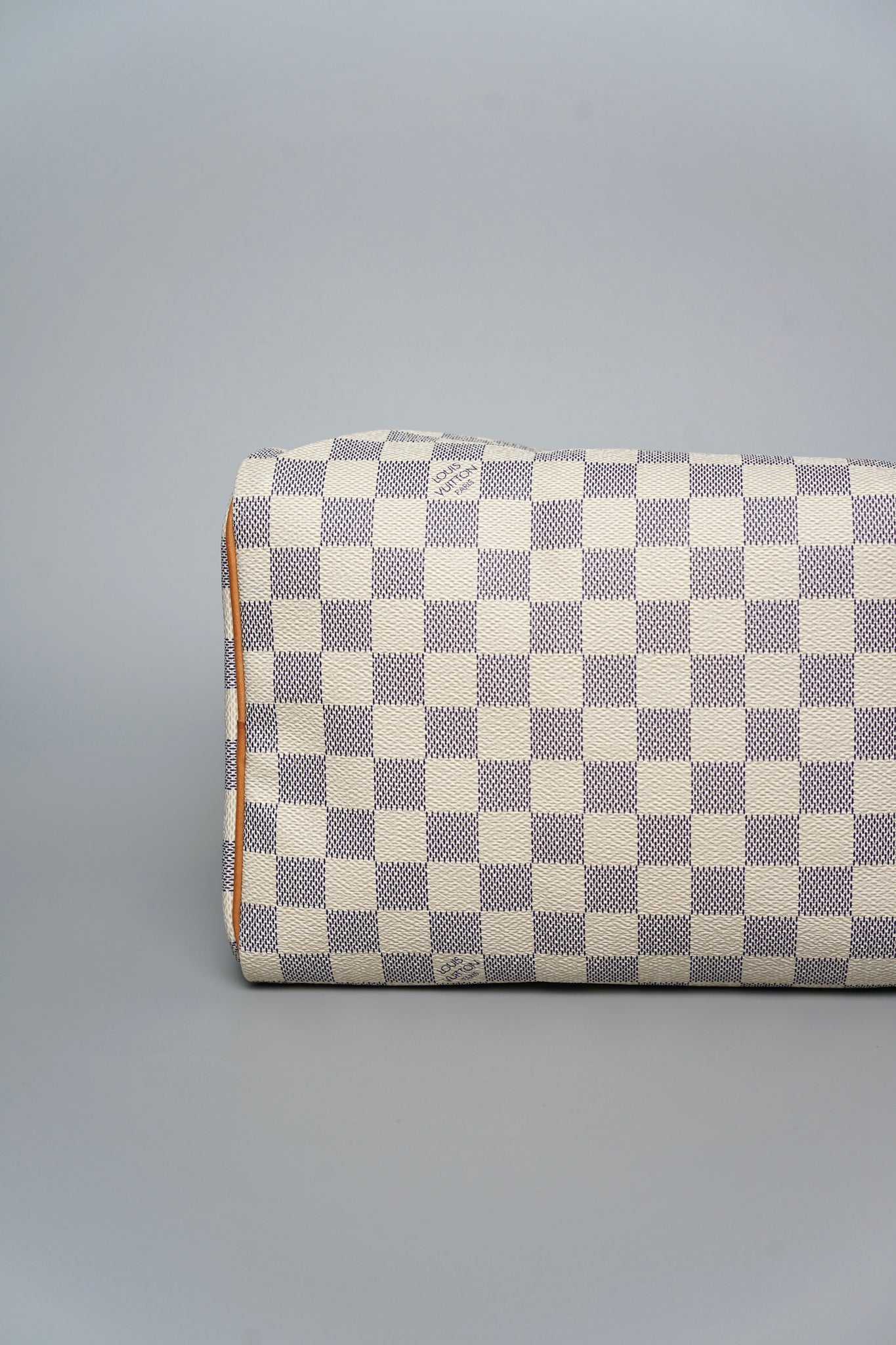 LV Speedy 30 Top Handle Bag in White Damier