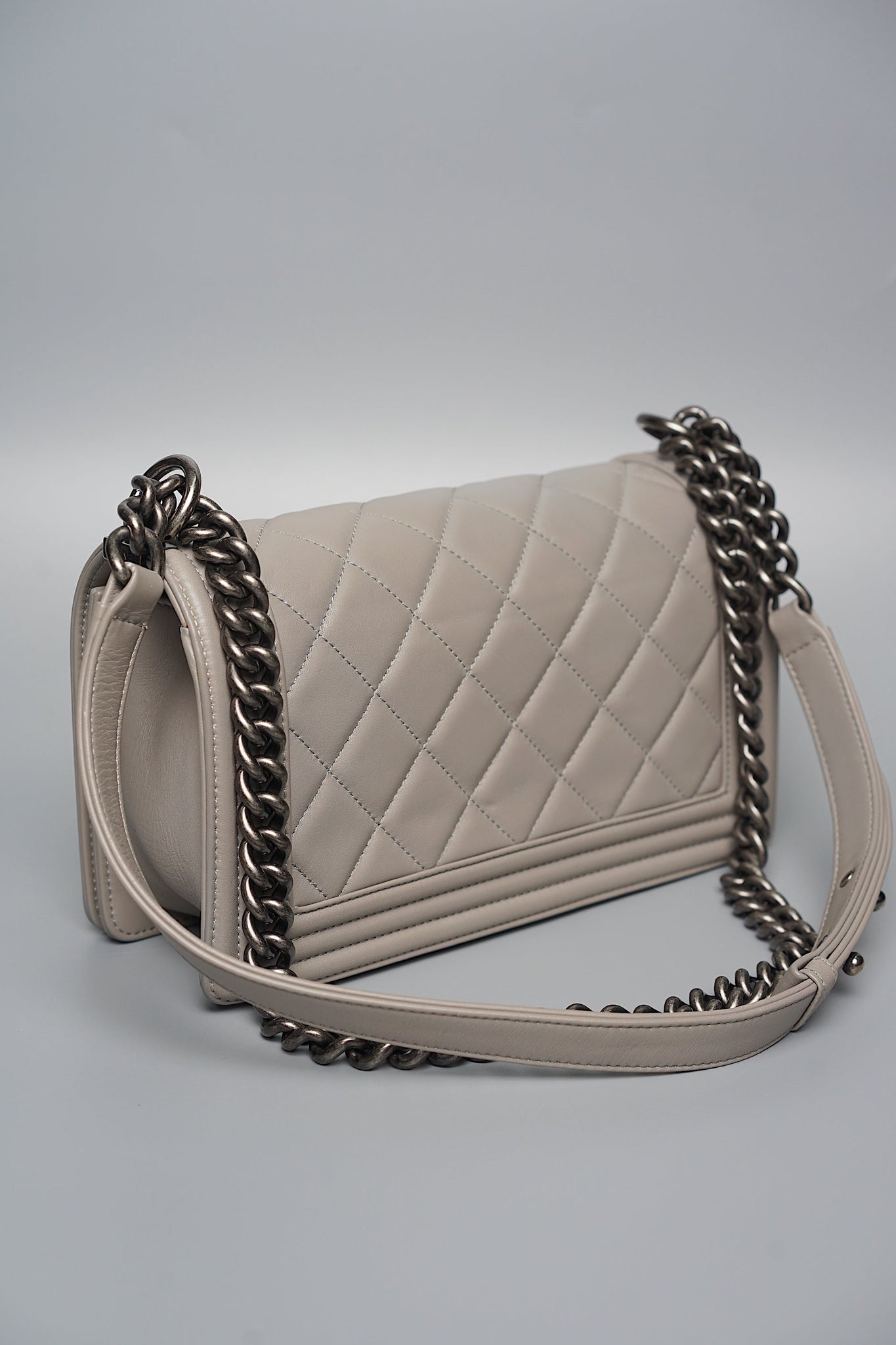 Boy Chanel Medium in Grey Lambskin