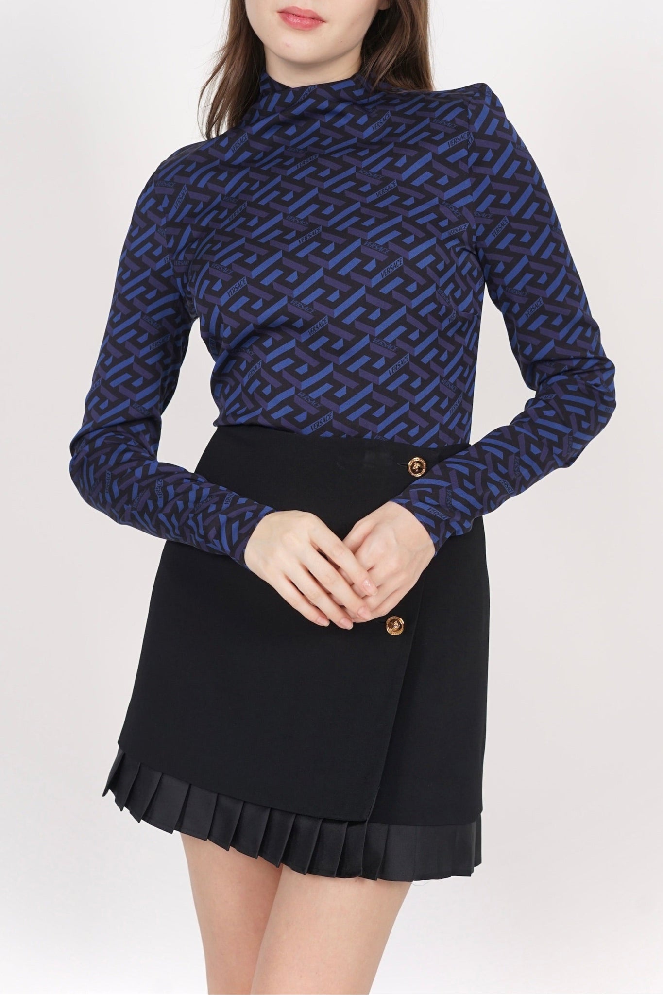 Versace Bodysuit in Black/Blue Size 42 (Brand New)