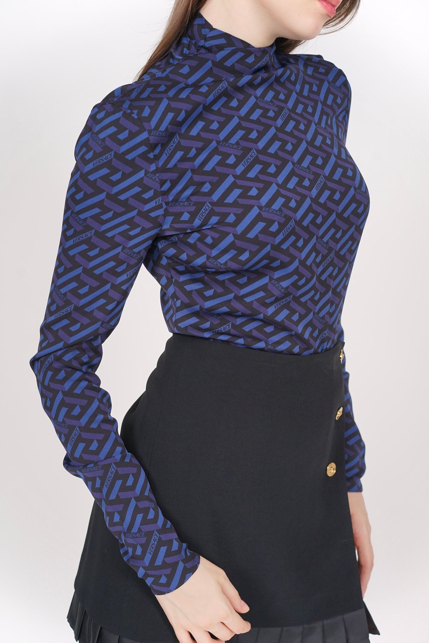 Versace Bodysuit in Black/Blue Size 42 (Brand New)