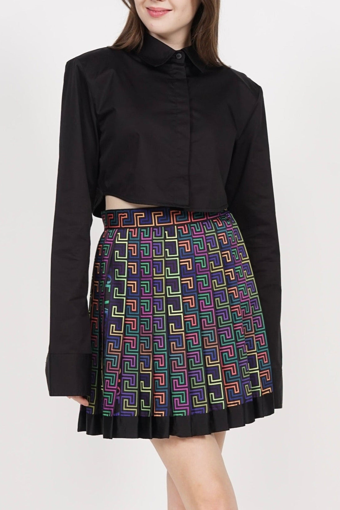 Versace Pleated Skirt in Multi Size 40 (Brand New)