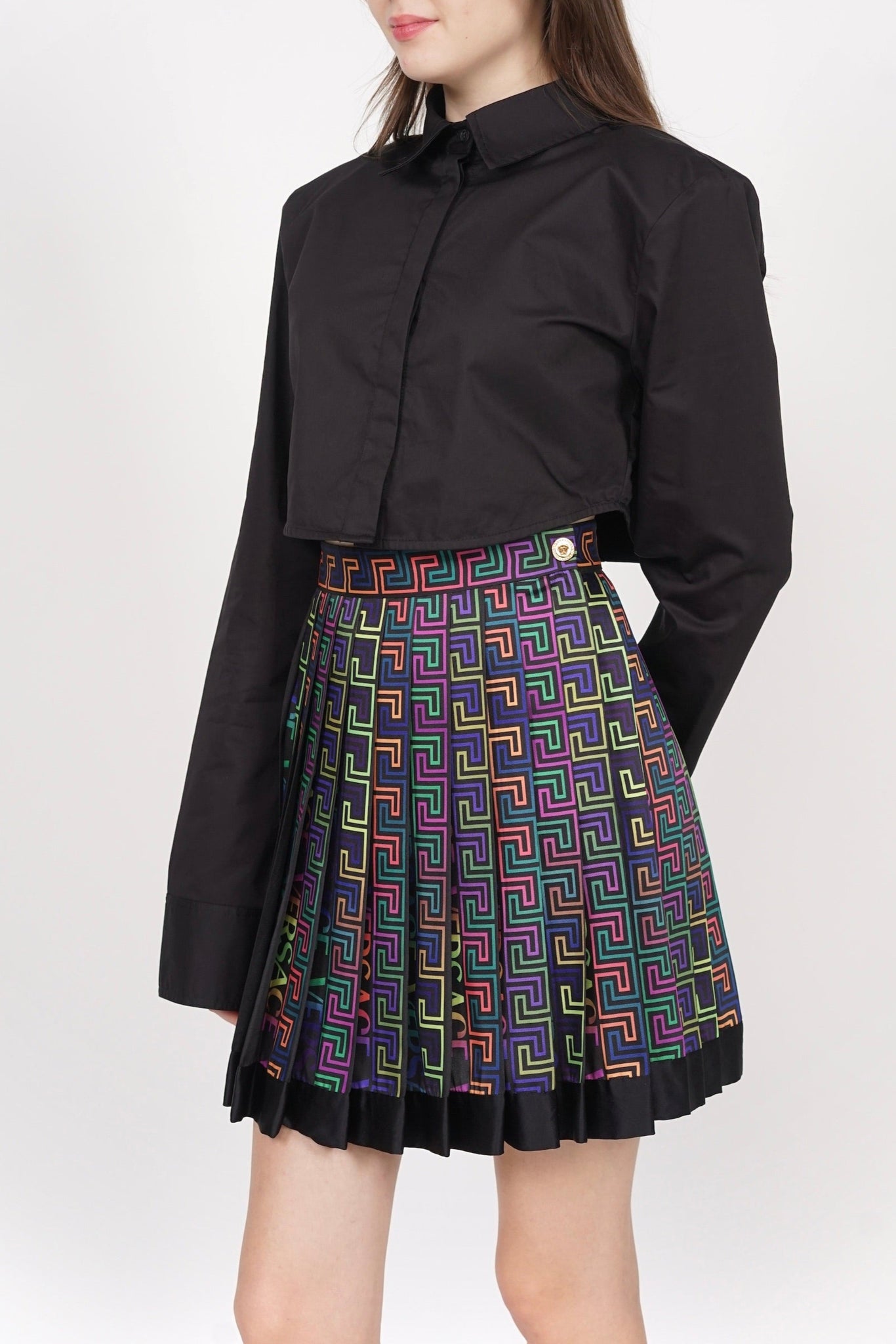 Versace Pleated Skirt in Multi Size 40 (Brand New)