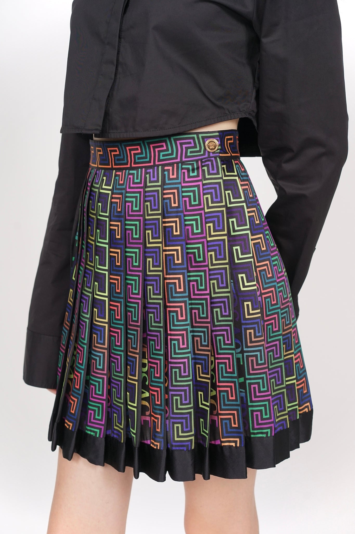 Versace Pleated Skirt in Multi Size 40 (Brand New)