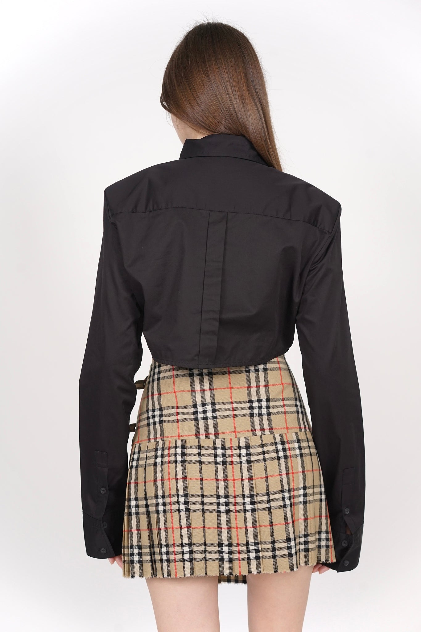 Burberry Nova Pleated Skirt in Beige Checks Size 40 (Brand New)
