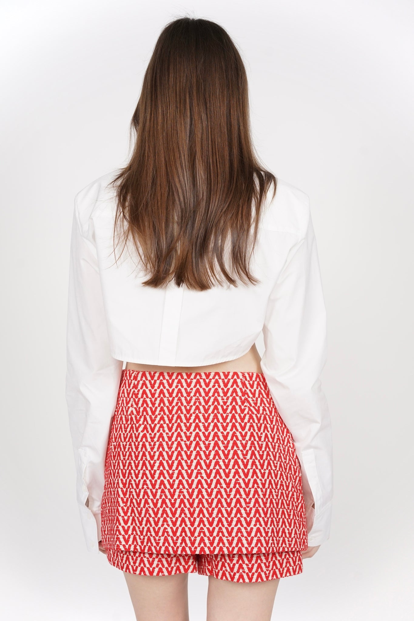 Valentino Mini Tweed Skorts in Red White Size 42 (Brand New)