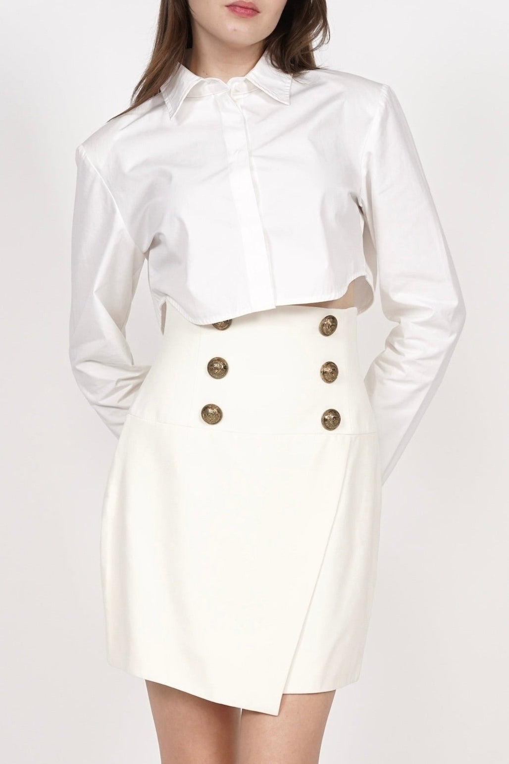 Balmain High-waisted Skirt in White Size 38 (Brand New)