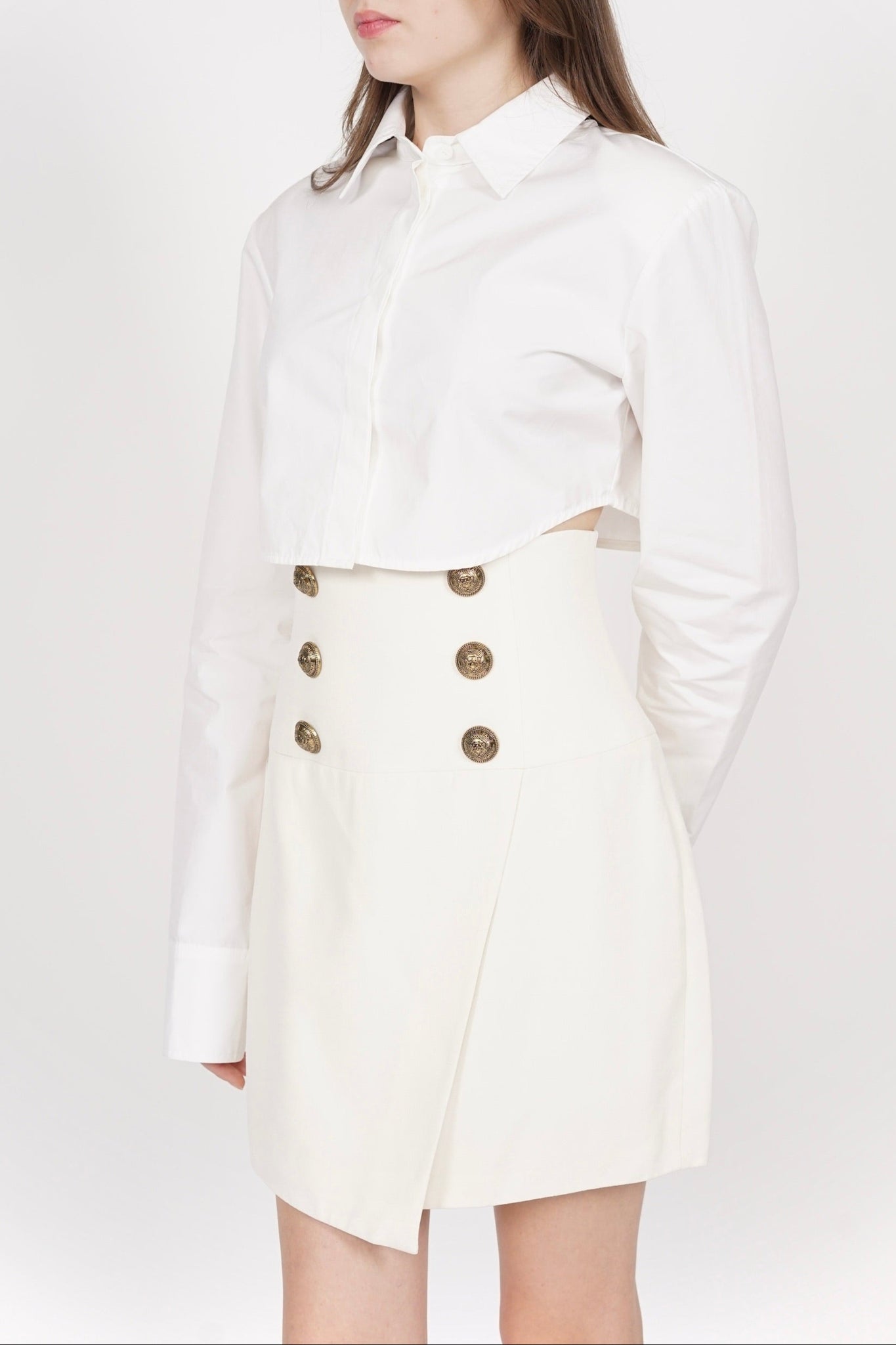 Balmain High-waisted Skirt in White Size 38 (Brand New)