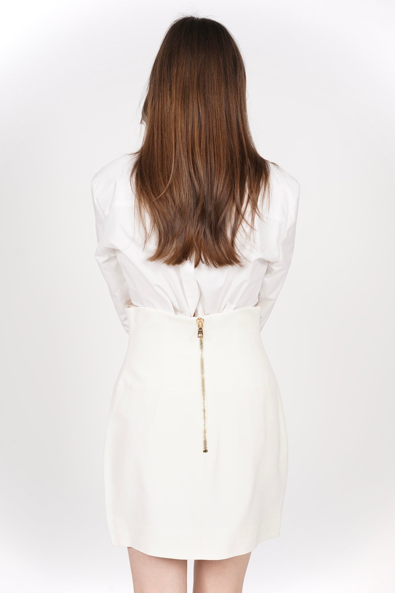 Balmain High-waisted Skirt in White Size 38 (Brand New)