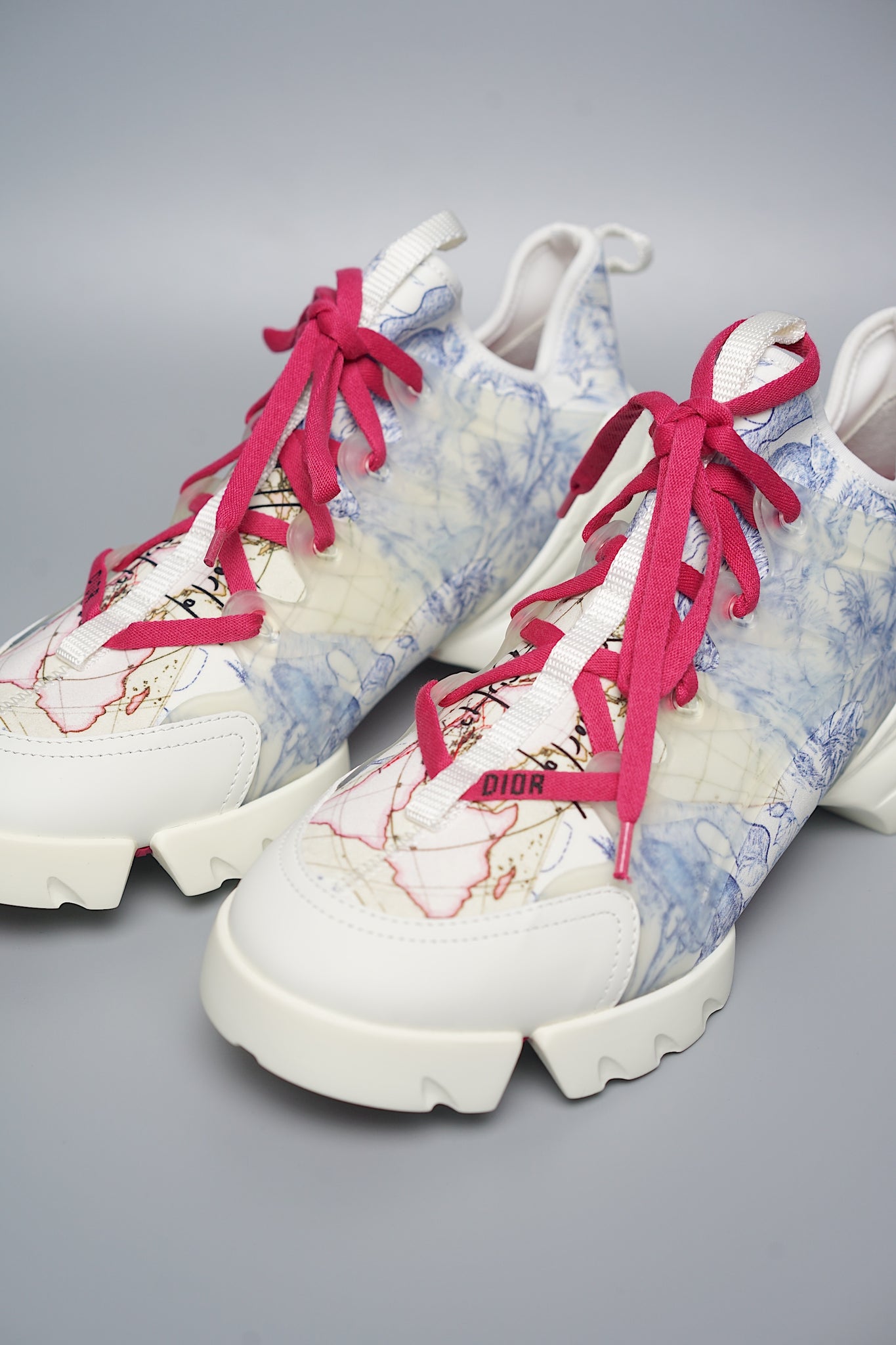 Christian Dior Around the World Print Sneakers in True Blue Size 41 (Brand New)