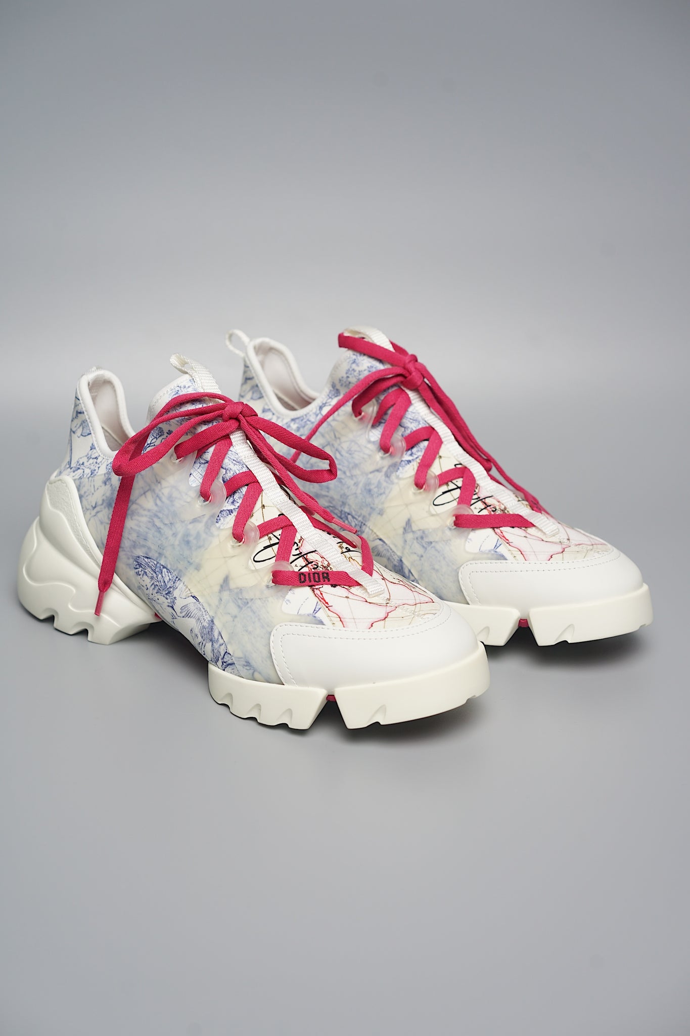 Christian Dior Around the World Print Sneakers in True Blue Size 41 (Brand New)
