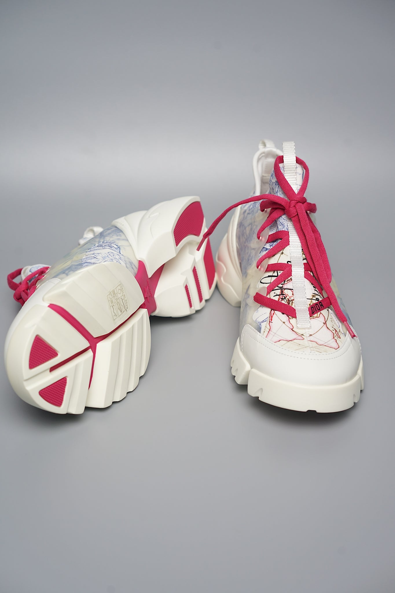 Christian Dior Around the World Print Sneakers in True Blue Size 41 (Brand New)