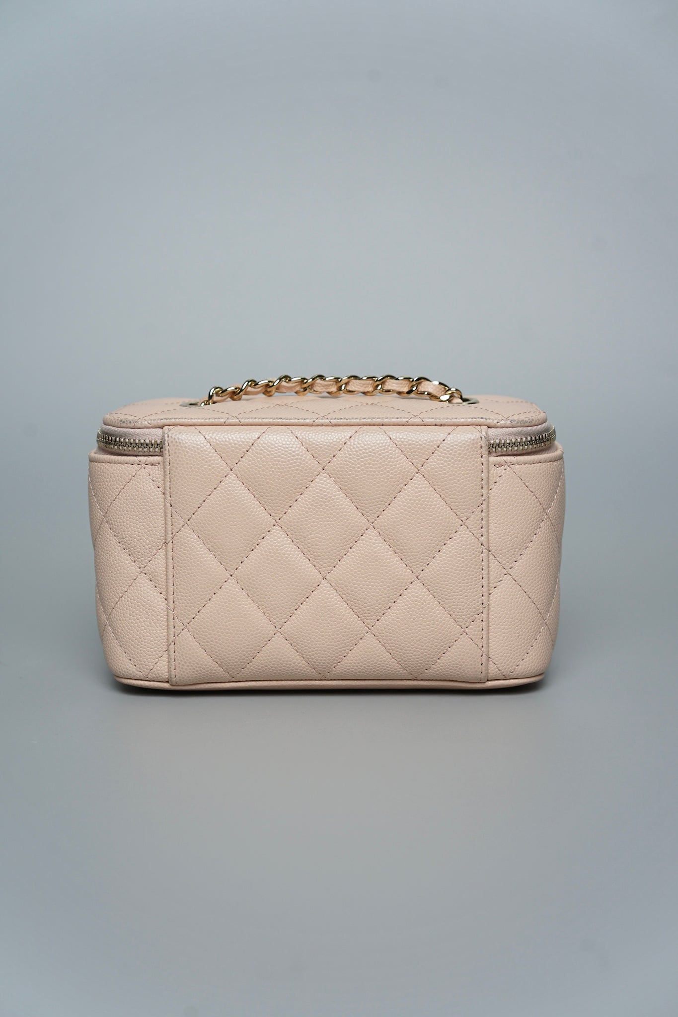 Chanel Mini Vanity Case in Beige Claire Caviar Lghw