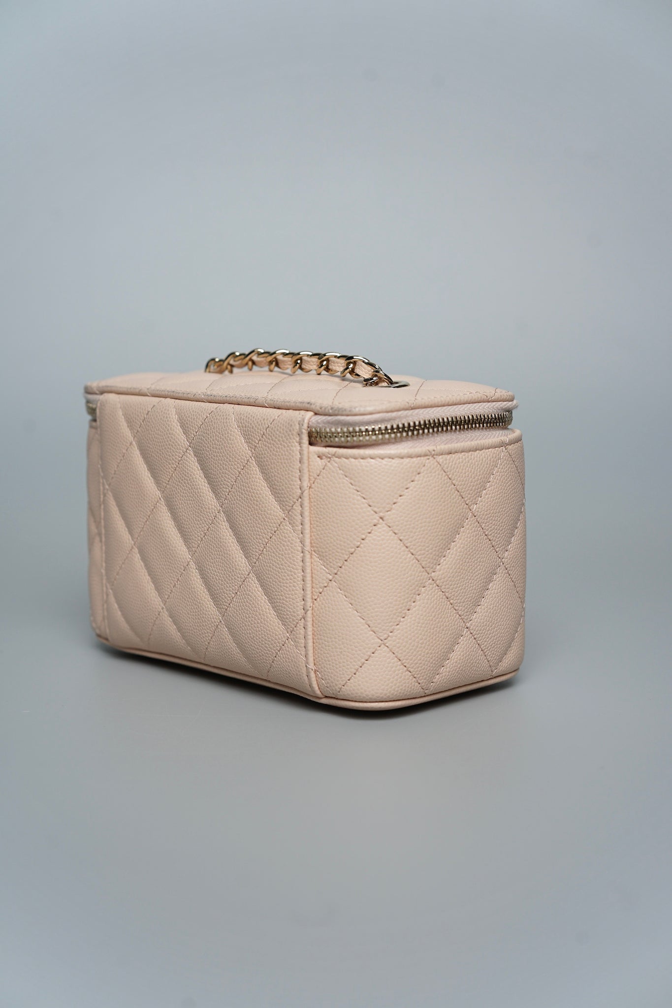 Chanel Mini Vanity Case in Beige Claire Caviar Lghw