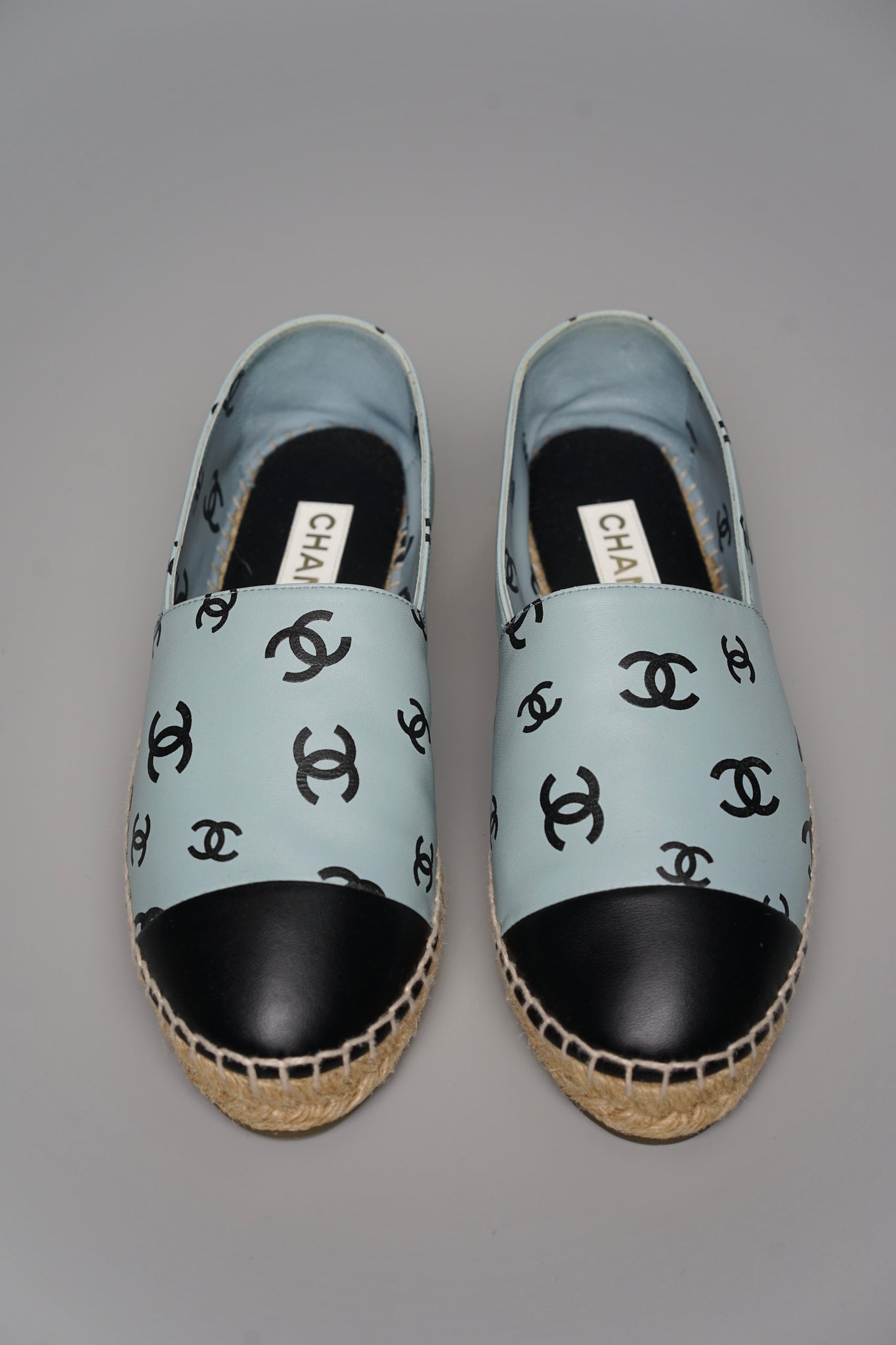 Chanel Interlocking CC Logo Espadrilles in Blue/Black Size 40 (Brand New)